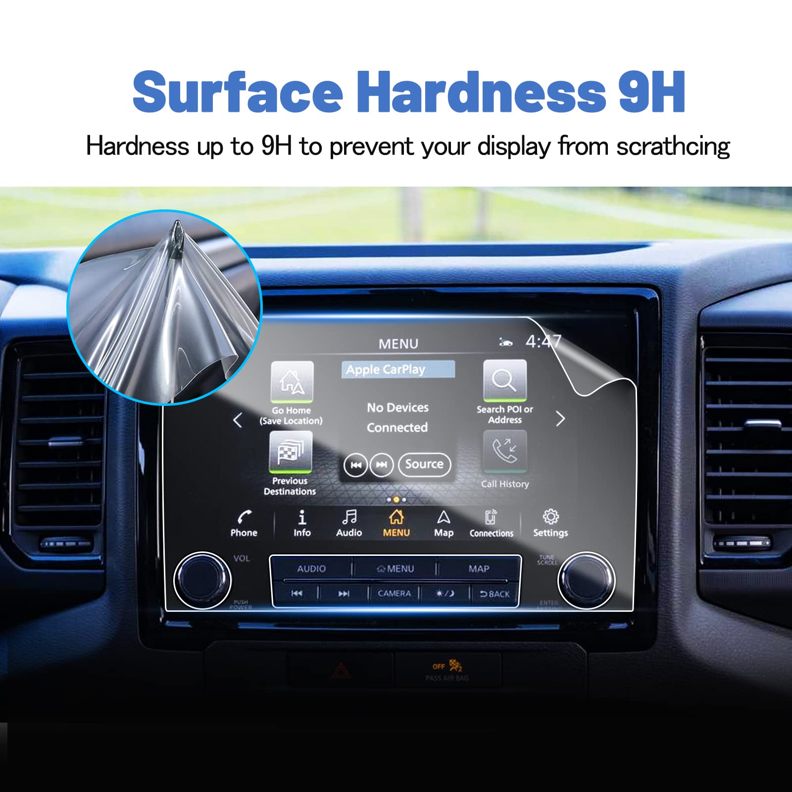 Shaohao For 2024 Nissan Frontier Screen Protector, For 2022 2023 2024 Nissan Frontier Pro X/Pro 4X Pickup Truck 9 Inch Screen Protector 2023 2024 Frontier Accessories Hd Clear Navigation Screen Cover