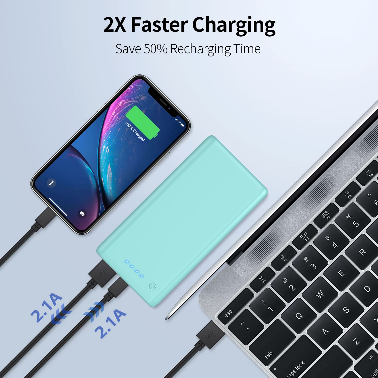 Portable Charger Power Bank 26800Mah, Ultra High Capacity Safer External Cell Phone Battery Pack With High Performance Cells & 2