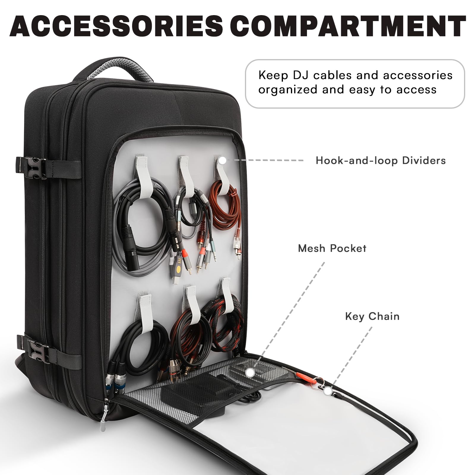 Aurotier Dj Controller Bag For Ddj-Flx4/Ddj 200/Ddj 400/Ddj Rev1, Padded Dj Backpack With Multi-Pocket For 17 Inch Laptop, Cable