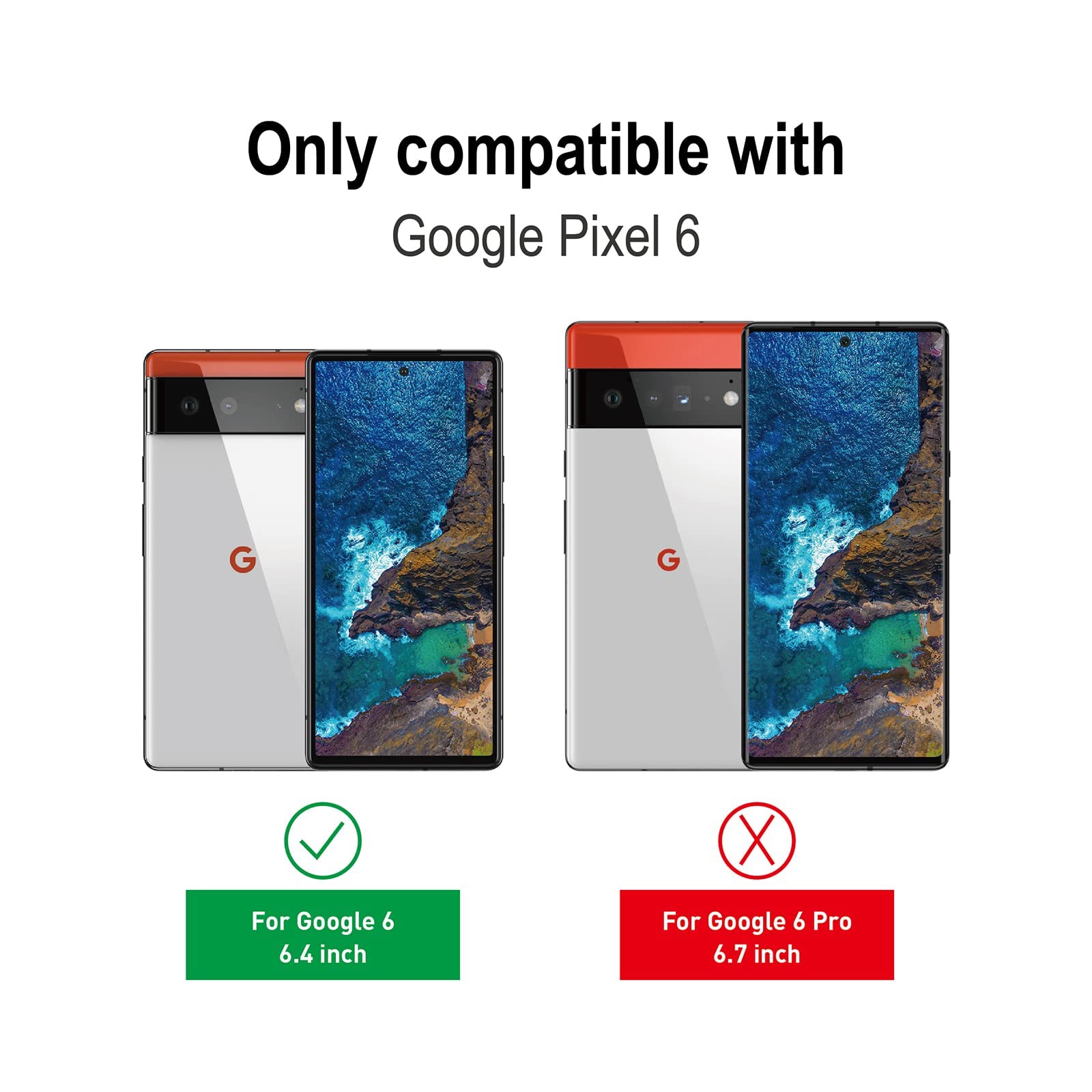 Pixel 6 Screen Protector Tempered Glass With Camera Lens Protector For Google Pixel 6 [Fingerprint Unlock][Anti Scratch][6.4 Inch][2+ 2 Pack ]