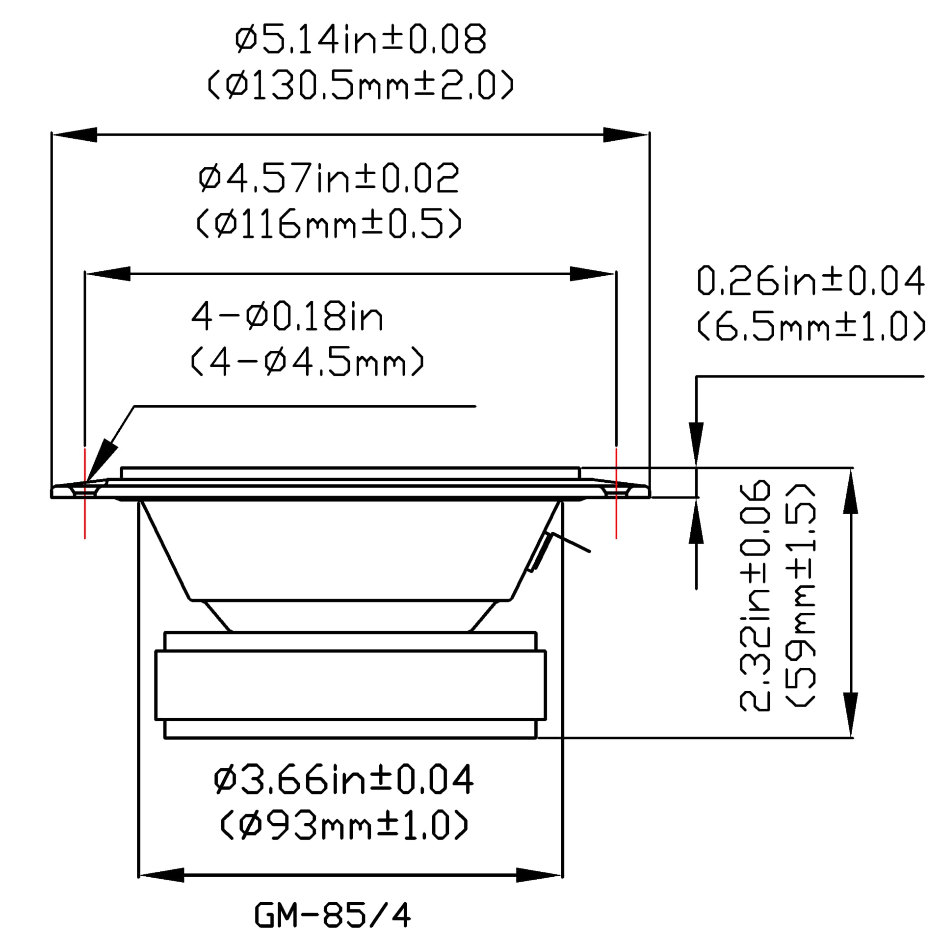 2 Goldwood Sound Gm-85/4 Poly Mica 5 Midranges 120 Watt Each 4Ohm Replacement Mids