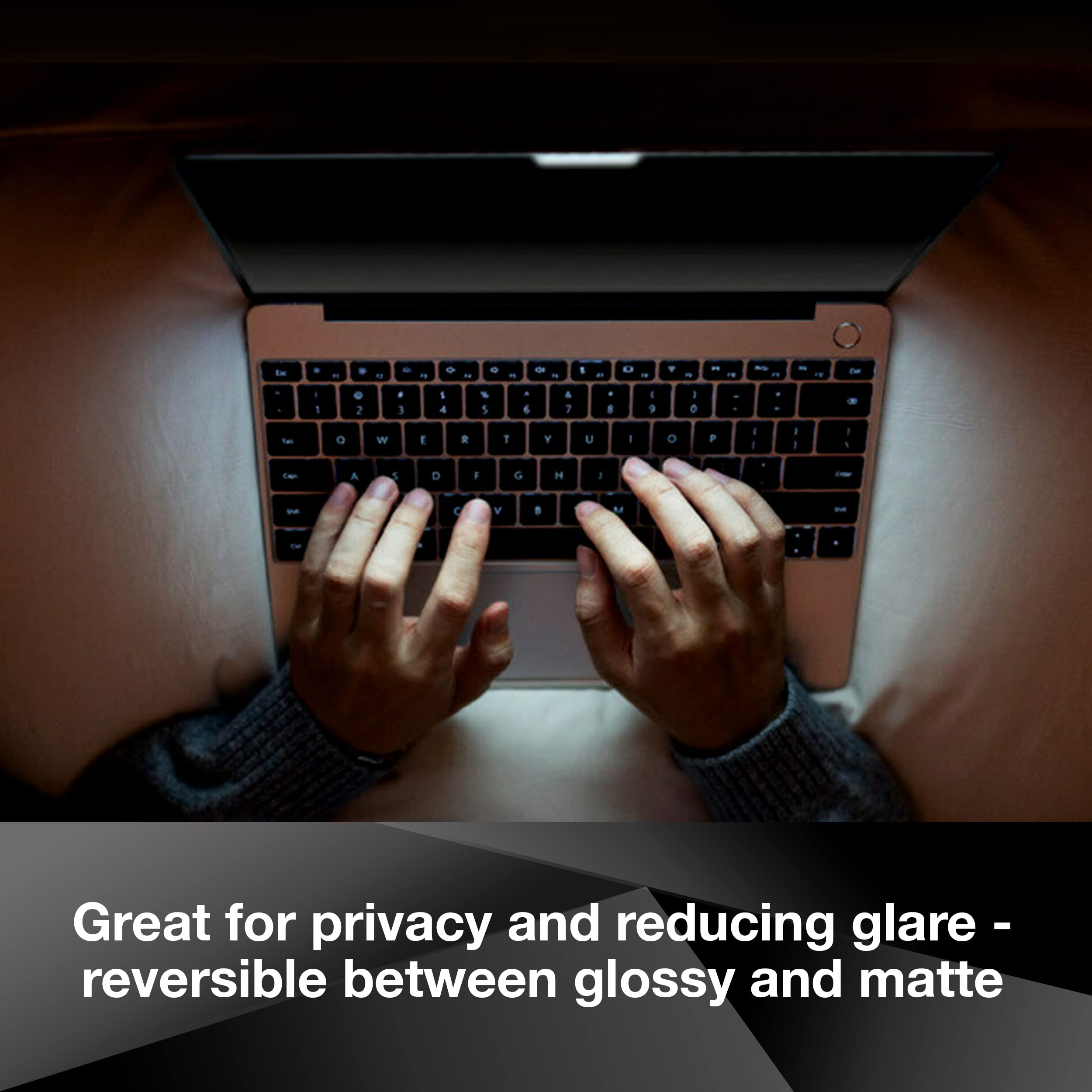 3M Privacy Filter For Apple Macbook Pro16 With Comply Attachment System For Flip-Share, Reversible Gloss/Matte, Reduces Blue Lig