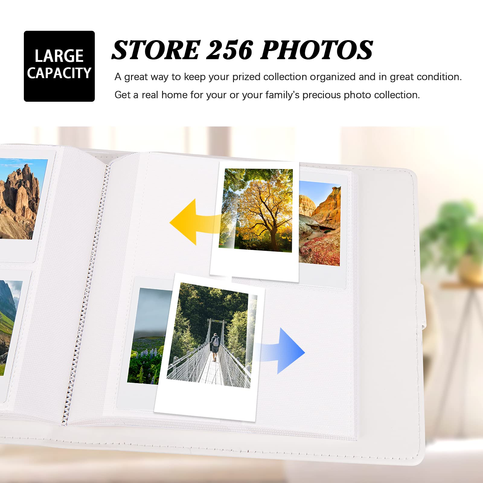 256 Pockets Photo Album For Kodak Mini Shot,Kodak Mini Shot 2 Retro Instant Camera,2X3 Photo Paper (2.1'X3.4') (White)