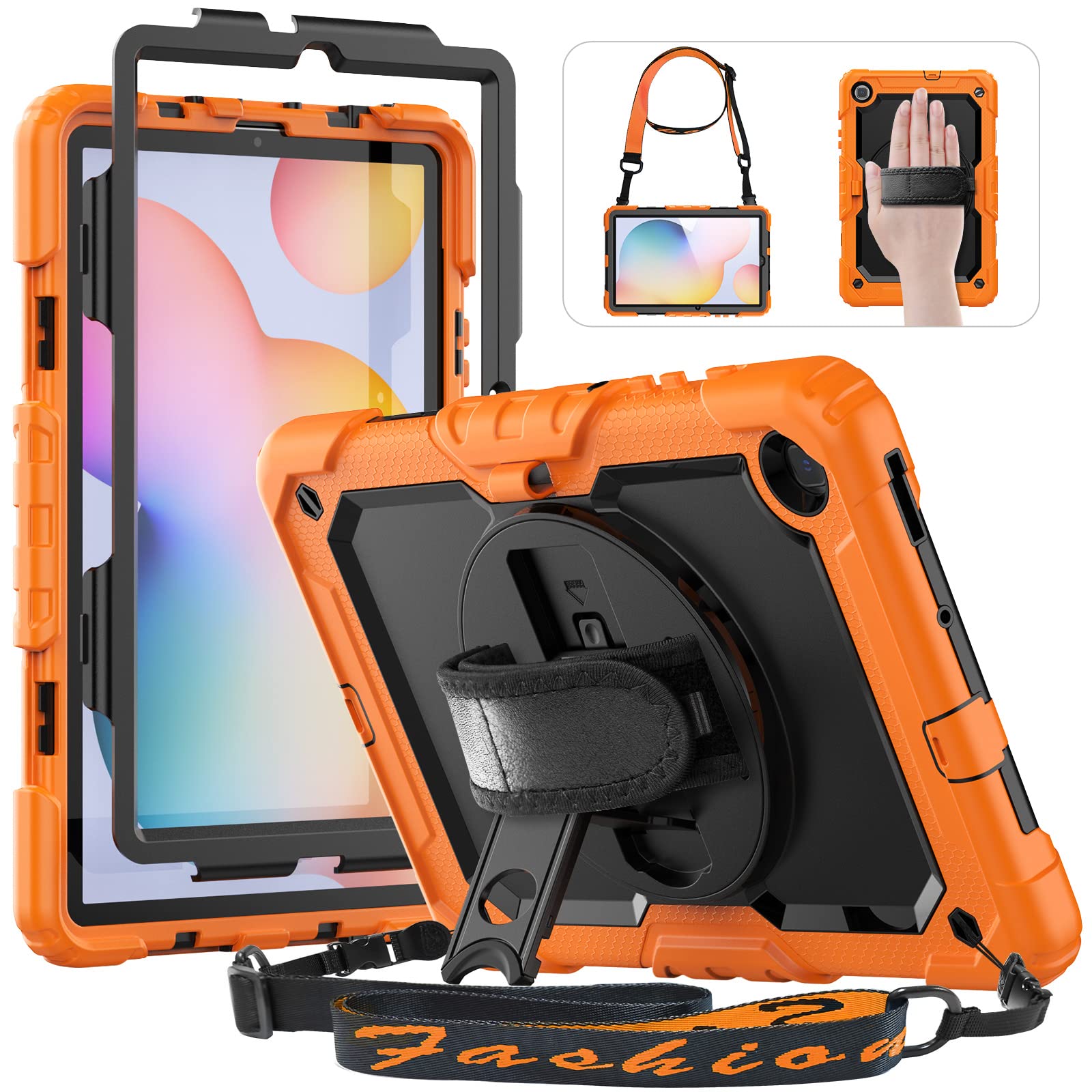 Hxcaseac For Samsung Galaxy Tab S6 Lite 10.4 Inch Case 2024/2022/2020, Sm P620/P610/P613/P615 Case With Pen Holder 360 Rotating 