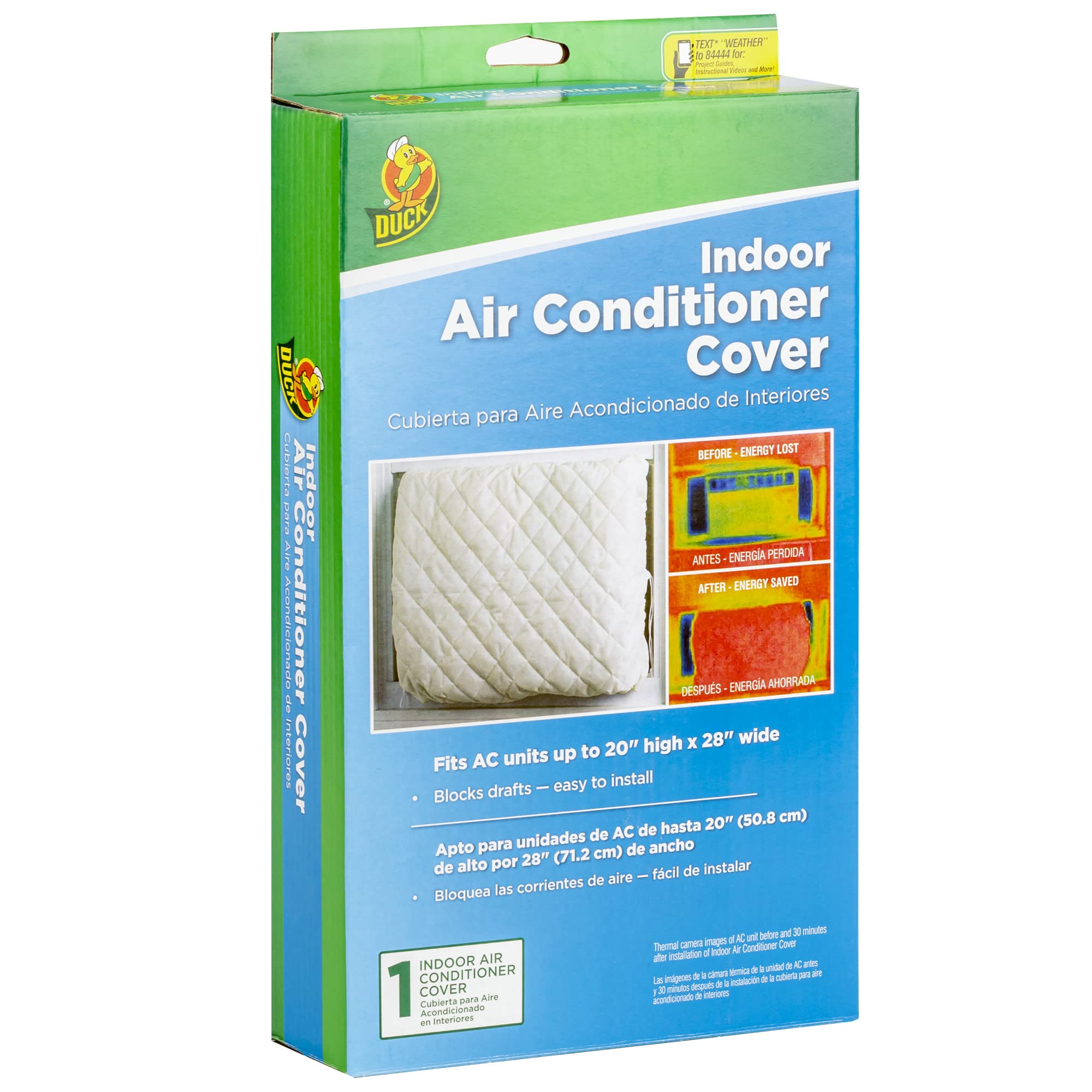 Duck Brand Indoor Air Conditioner Cover, White, 20 X 28 Inches, 284430