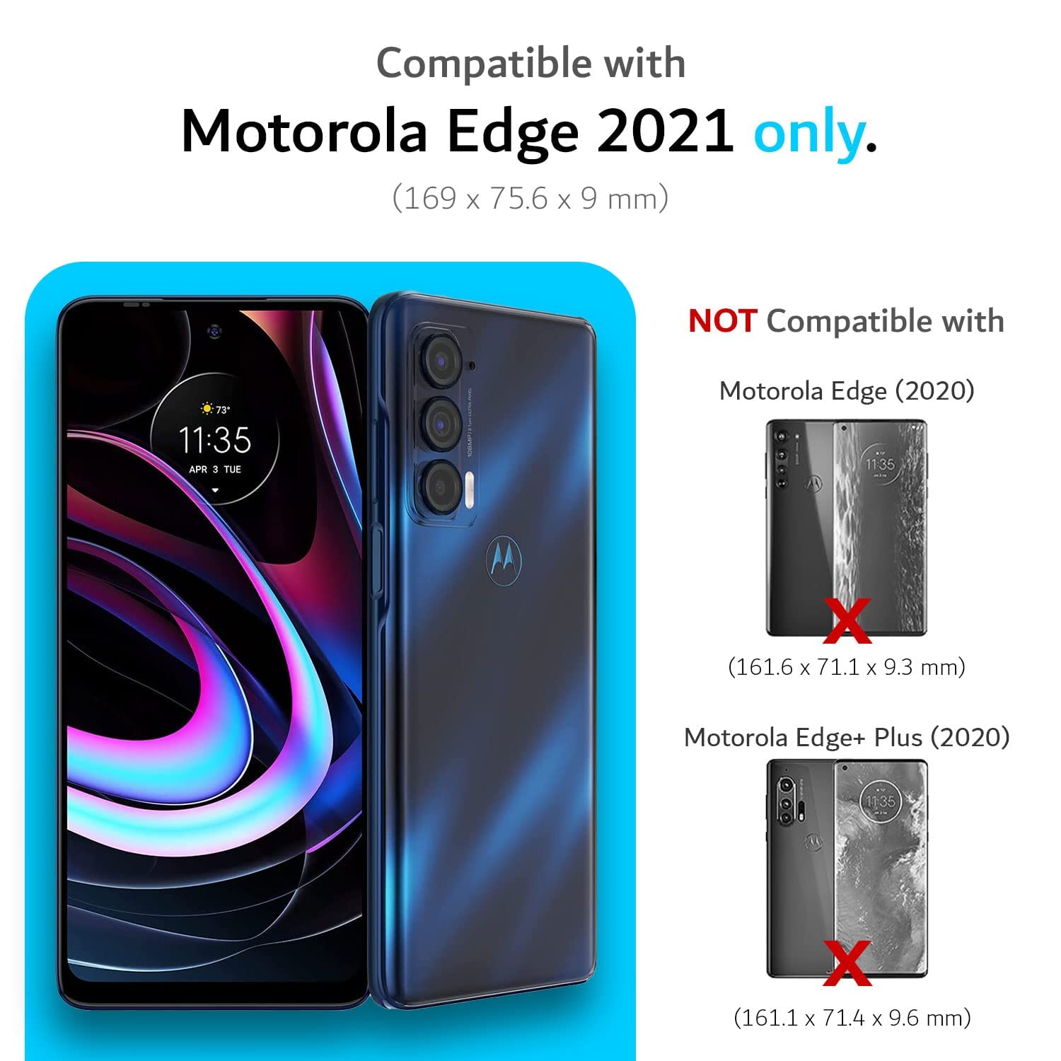 Tudia Dualshield Designed For Motorola Edge 5G Uw Case/Moto Edge 2021 Case, [Merge] Shockproof Military Grade Slim Heavy Duty To