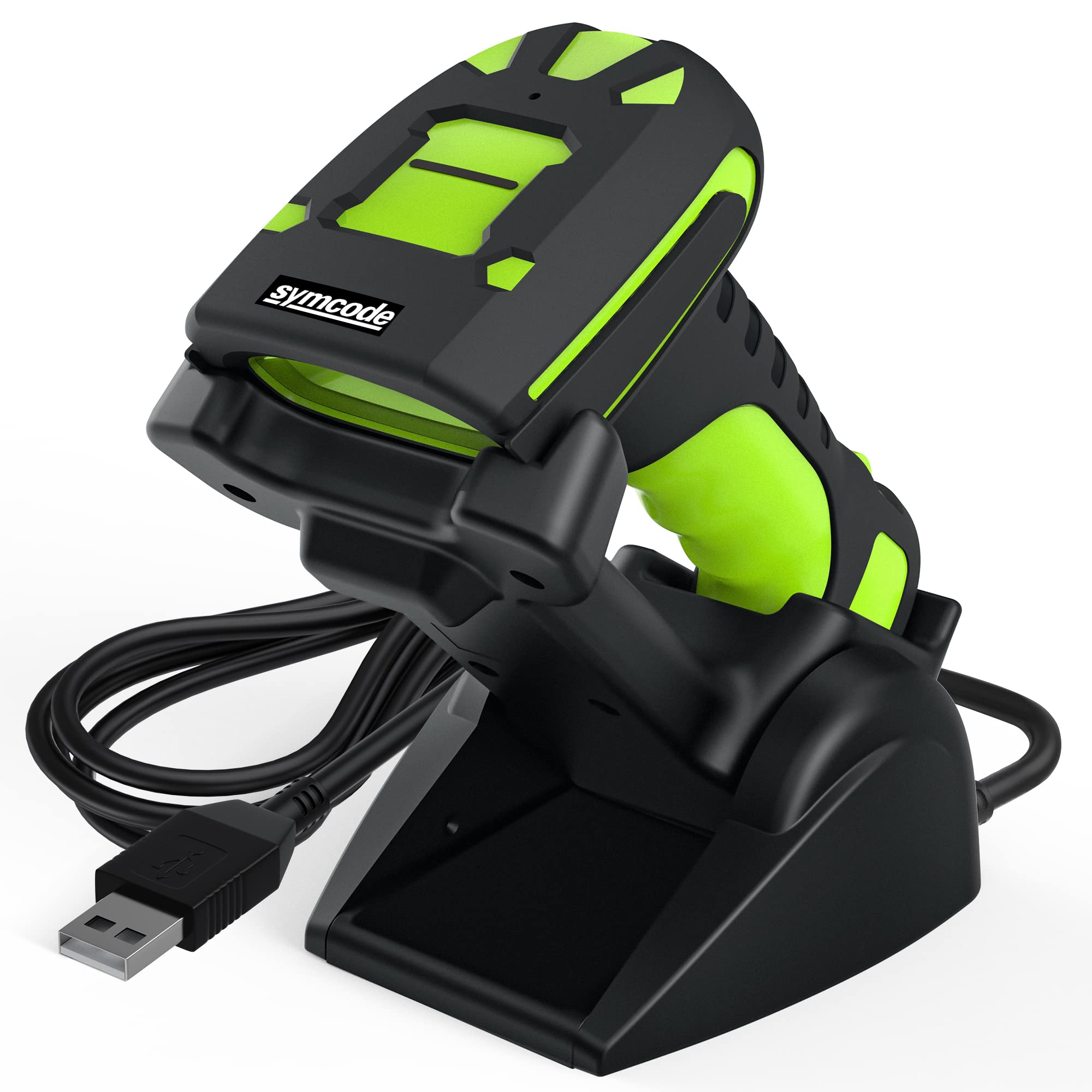 2D Bluetooth Industrial Barcode Scanner, Industrial Bar Code Reader With Wireless 433Mhz 1800 Feet Transmission Distance,For Int