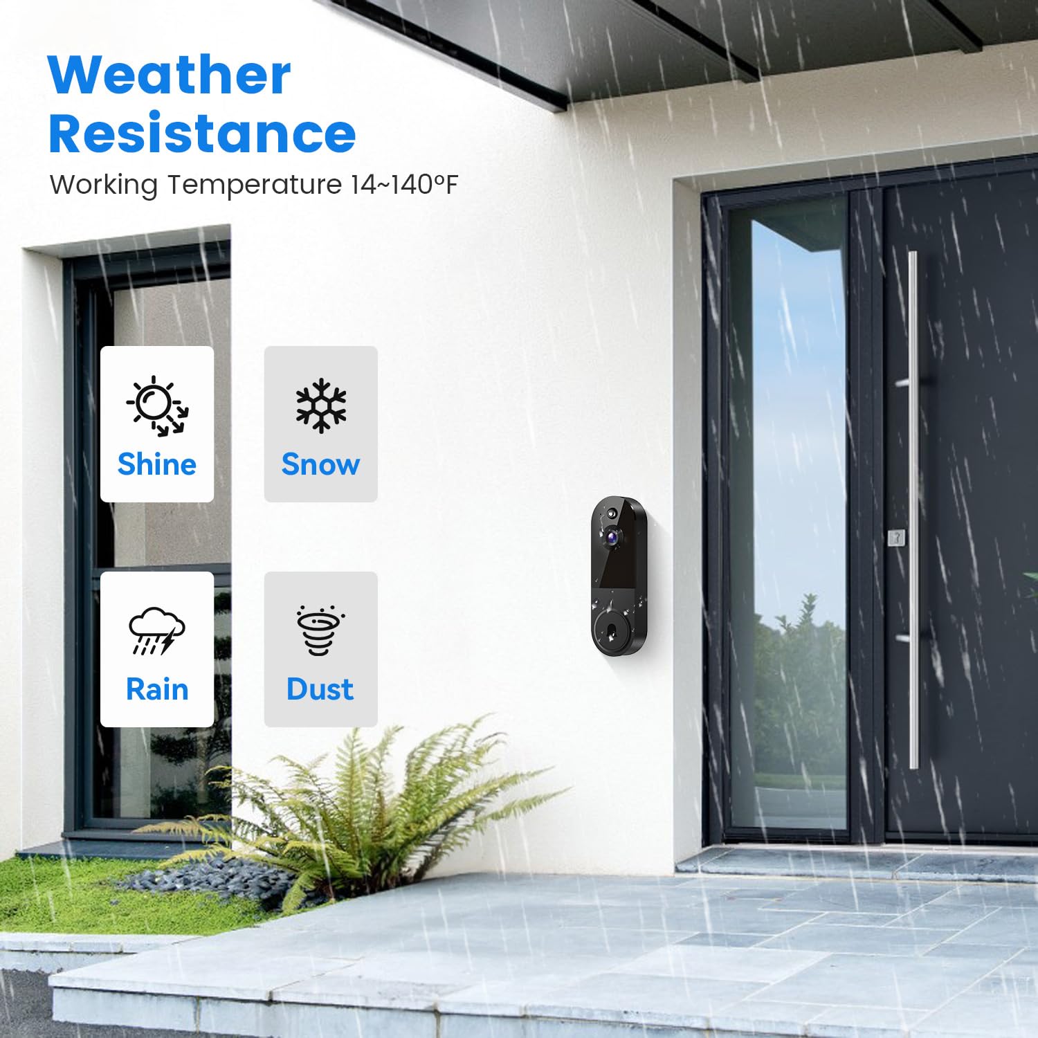 1080P Video Doorbell Camera Wireless, Cloud Storage, Live View, 2 Way Talk, Night Vision, Included Ring Chime, 2.4Ghz Wifi Only,
