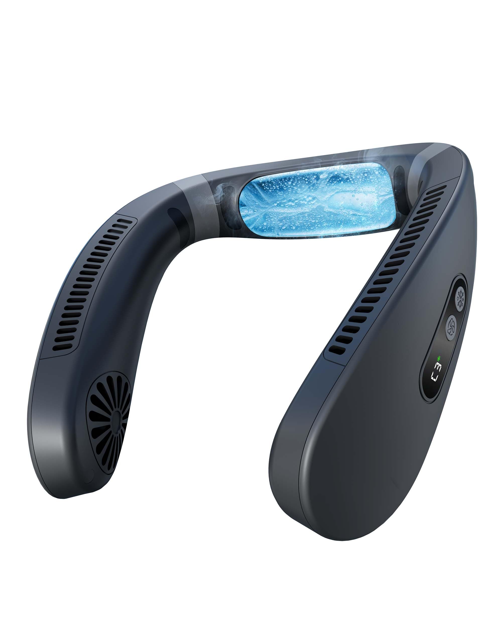 Higo Coolmaster Ultra Neck Fan, Neck Air Conditioner, 2 In 1 Cooling Neck Fan Portable Rechargeable, Wearable Personal Fan, 5500