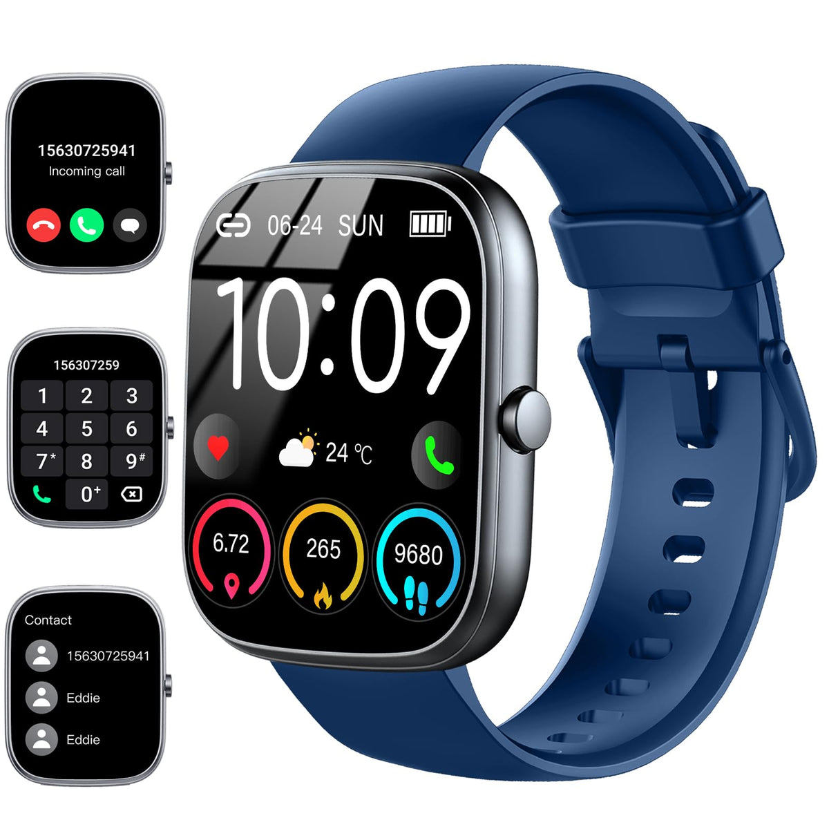 Smart Watch For Men Women (Answer/Make Call), 1.91 ''Hd Smartwatch 2024 Fitness Activity Tracker, 110+ Sports Ip68 Waterproof, H