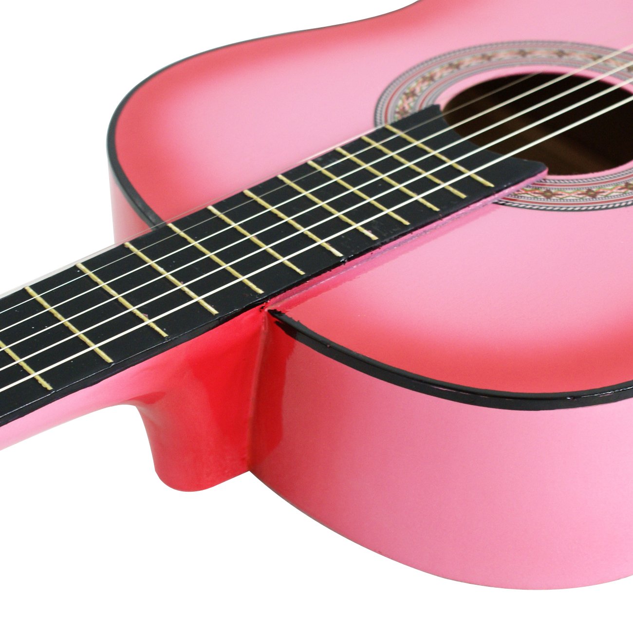 Smartxchoices 38'' Acoustic Guitar Bundle With Gig Bag Strap Pitch Pipe Extra Strings Set Pick Pink 6 String For Beginners Start