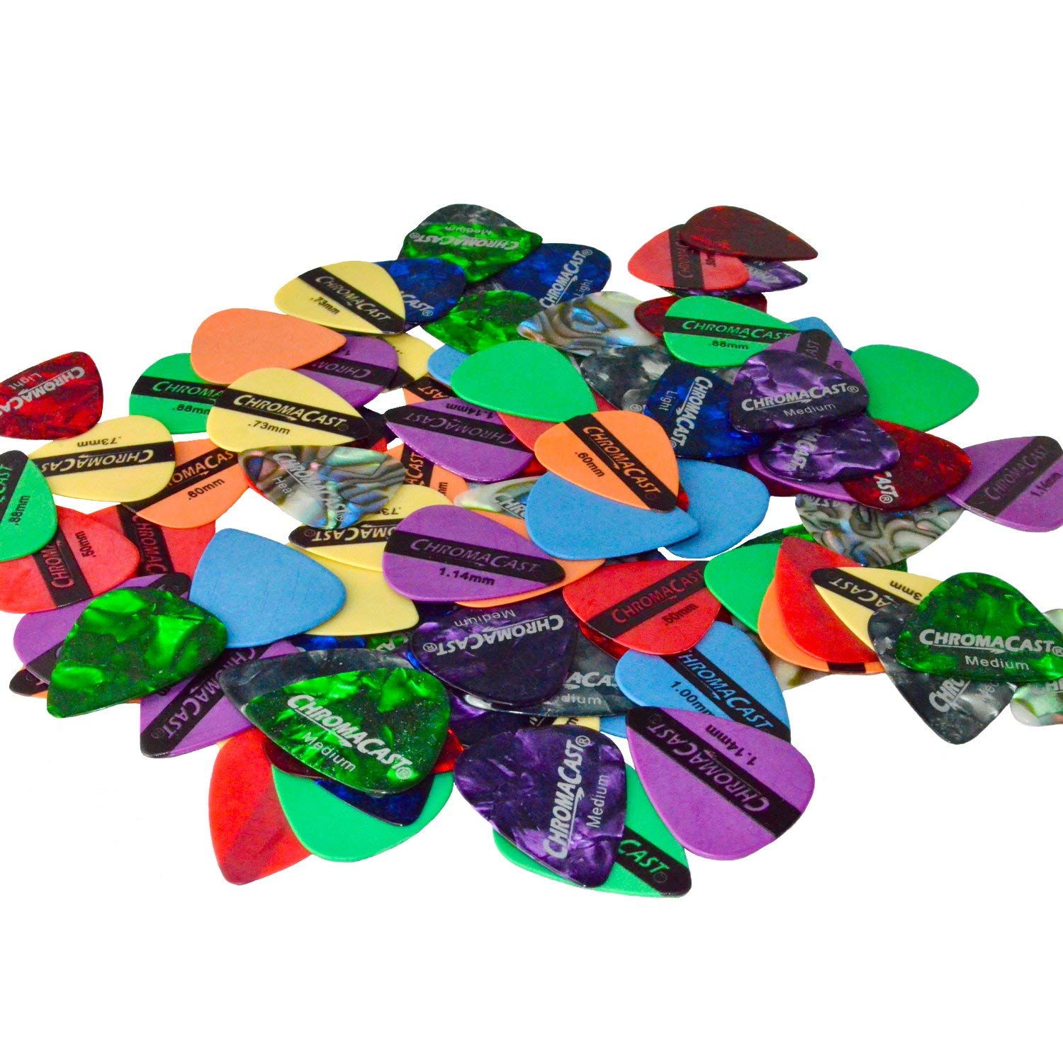 Chromacast 96 Pick Sampler   Includes Pearl Celluloid And Durapicks In Assorted Colors/Gauges