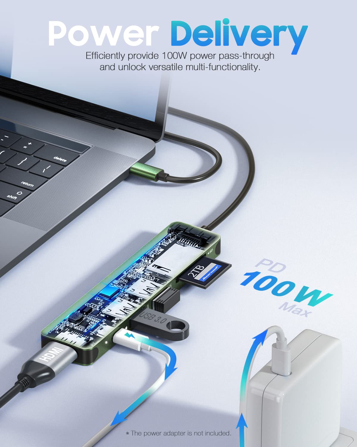 Hiearcool Usb C Hub, Usb C Adapter, 7 In 1 Usb C Dongle Usb C To Hdmi Multi Port Adapter Compatible For Thunderbolt 3 4 Macbook