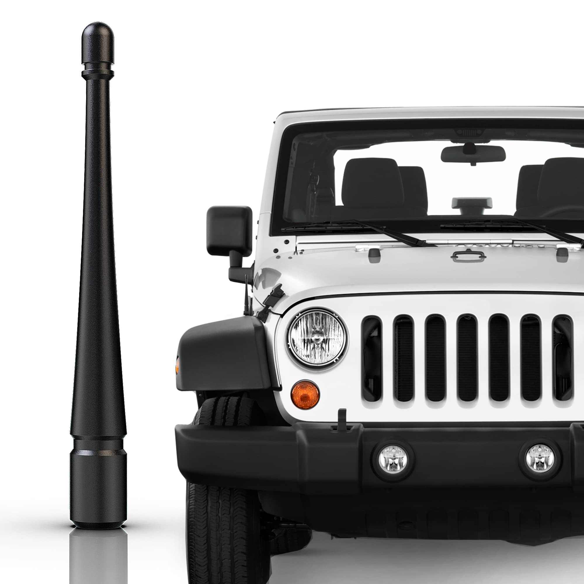 Aftid   4 Inch Aluminum Short Antenna Compatible With 2007 2024 Jeep Wrangler Jk Jku Jl Jlu Rubicon Sahara