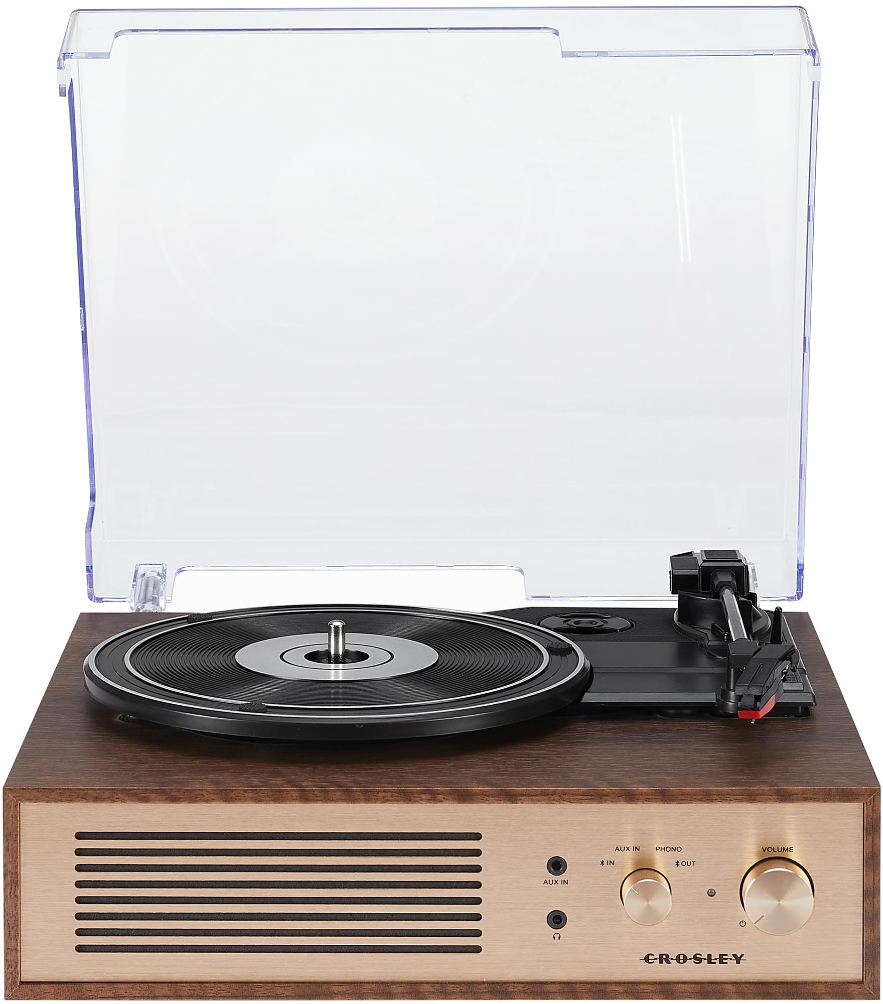 Crosley CR6045A-WA Miles 3-Speed Bluetooth in/Out Record Player Turntable with Built-in Speakers, Walnut