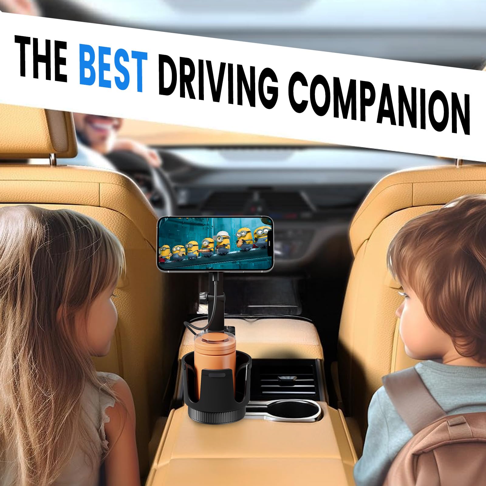 Ohlpro For Magsafe Car Charger Cup Holder Mount, 15W Fast Wireless Magnetic Charging Phone Holder For Iphone 16 15 14 13 12 Seri