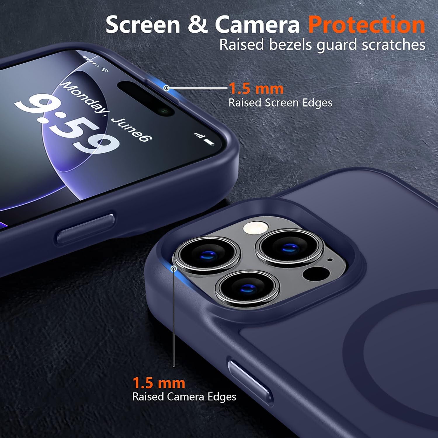 Mocca Strong Magnetic For Iphone 16 Pro Max Phone Case, [Compatible With Magsafe][16Ft Mil Grade Drop Protection] Slim Thin Tran