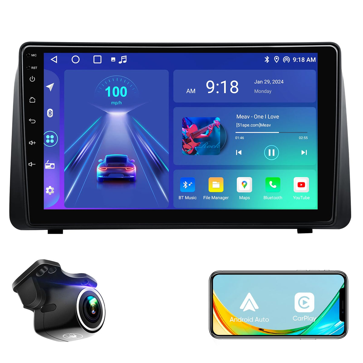 9 Inch 5G Wifi Car Stereo Radio Navigation For Dodge Grand Caravan 2011 2020 Chrysler Town & Country 2012 2016 Support Wireless