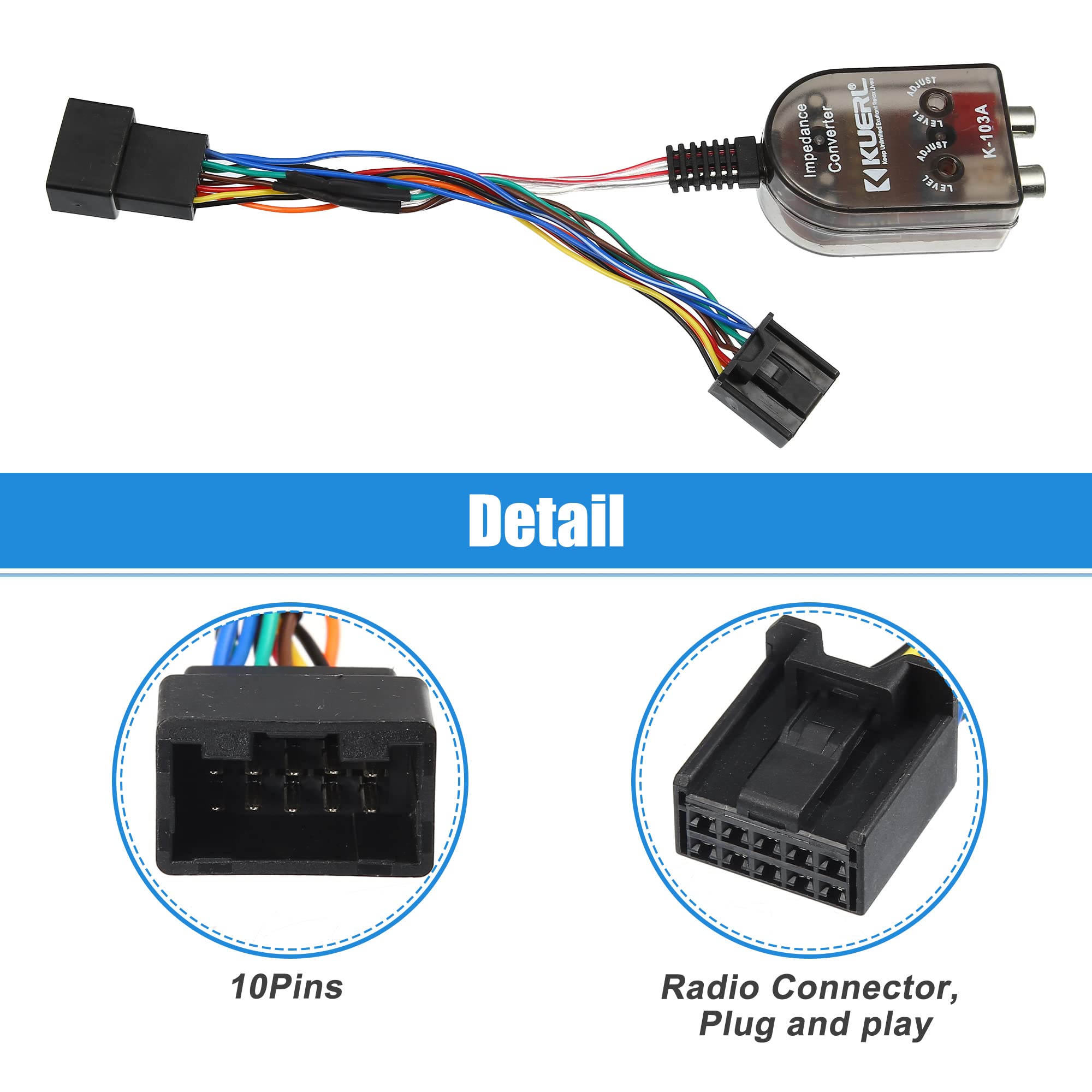X Autohaux Car Add An Amp Amplifier Adapter Interface To Factory Radio System For Toyota Tacoma 4Runner Camry