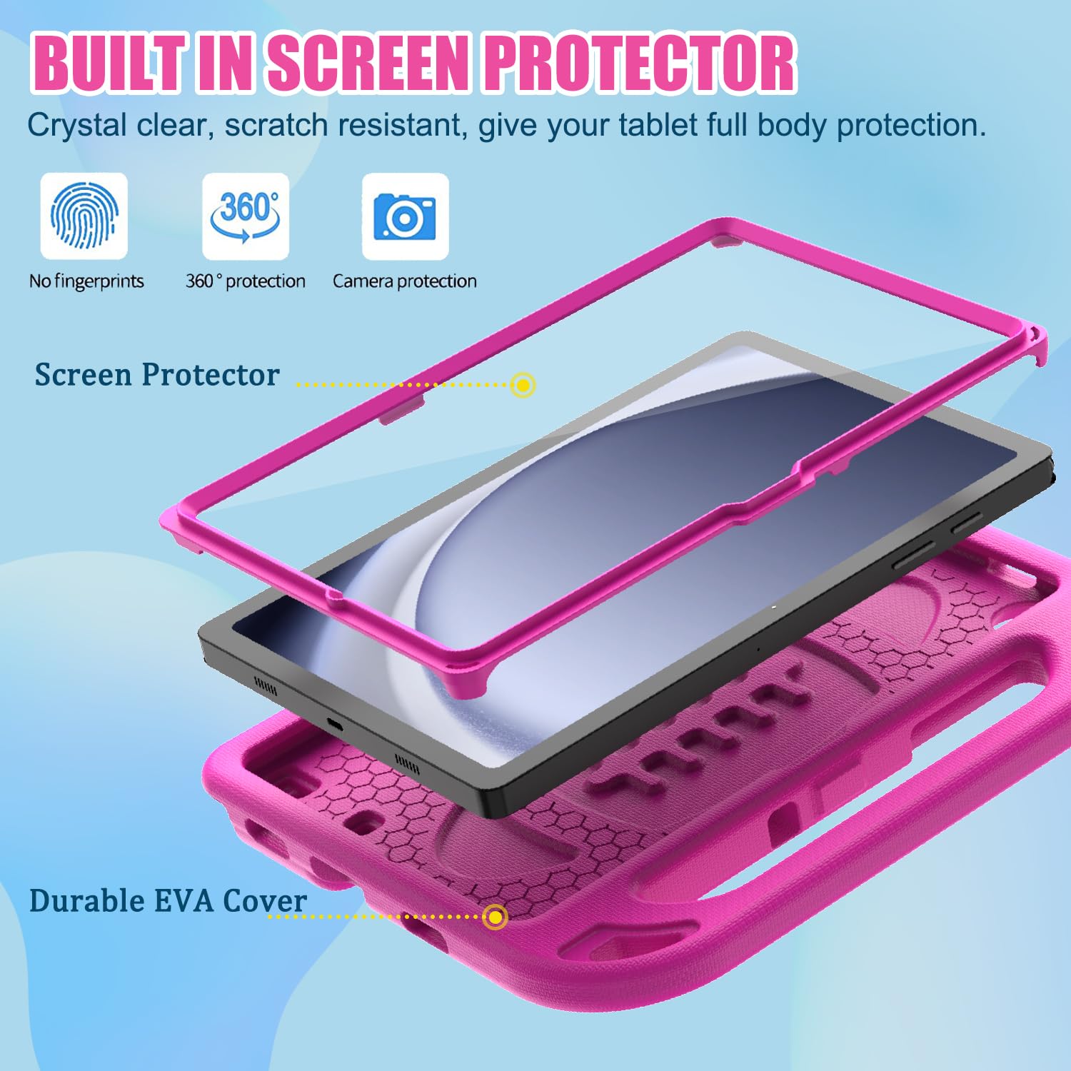 Bmouo Kids Case For Samsung Galaxy Tab A9 Plus 11 Inch 2023 (Sm X210/X216/X218)   With Built In Screen Protector, Shockproof Cov