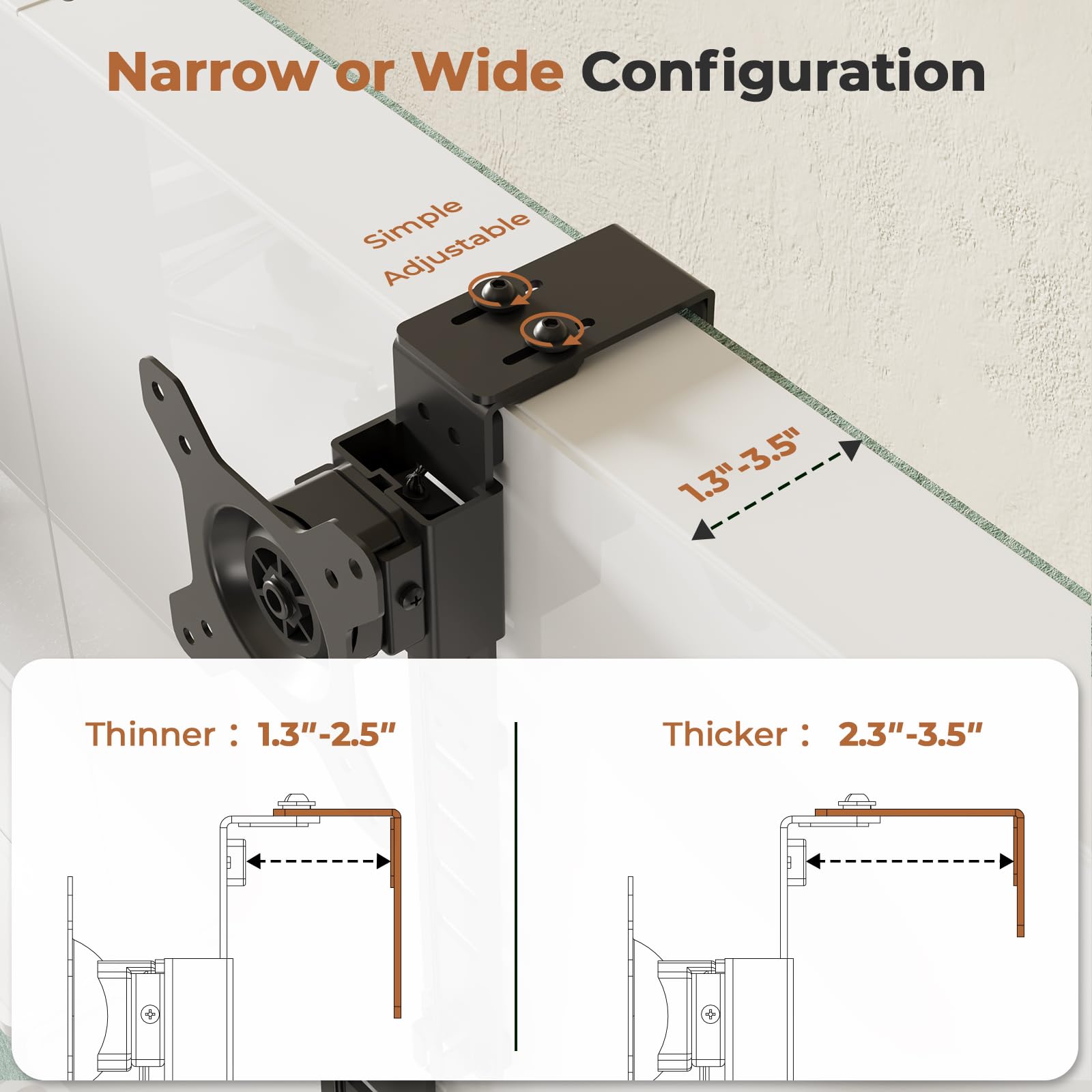 Joy Worker Cubicle Monitor Mount   Height Adjustable Hanging Mount, 13'' 34'' Cubicle Monitor Hanger, Vesa 75*75/100*100Mm, Clam