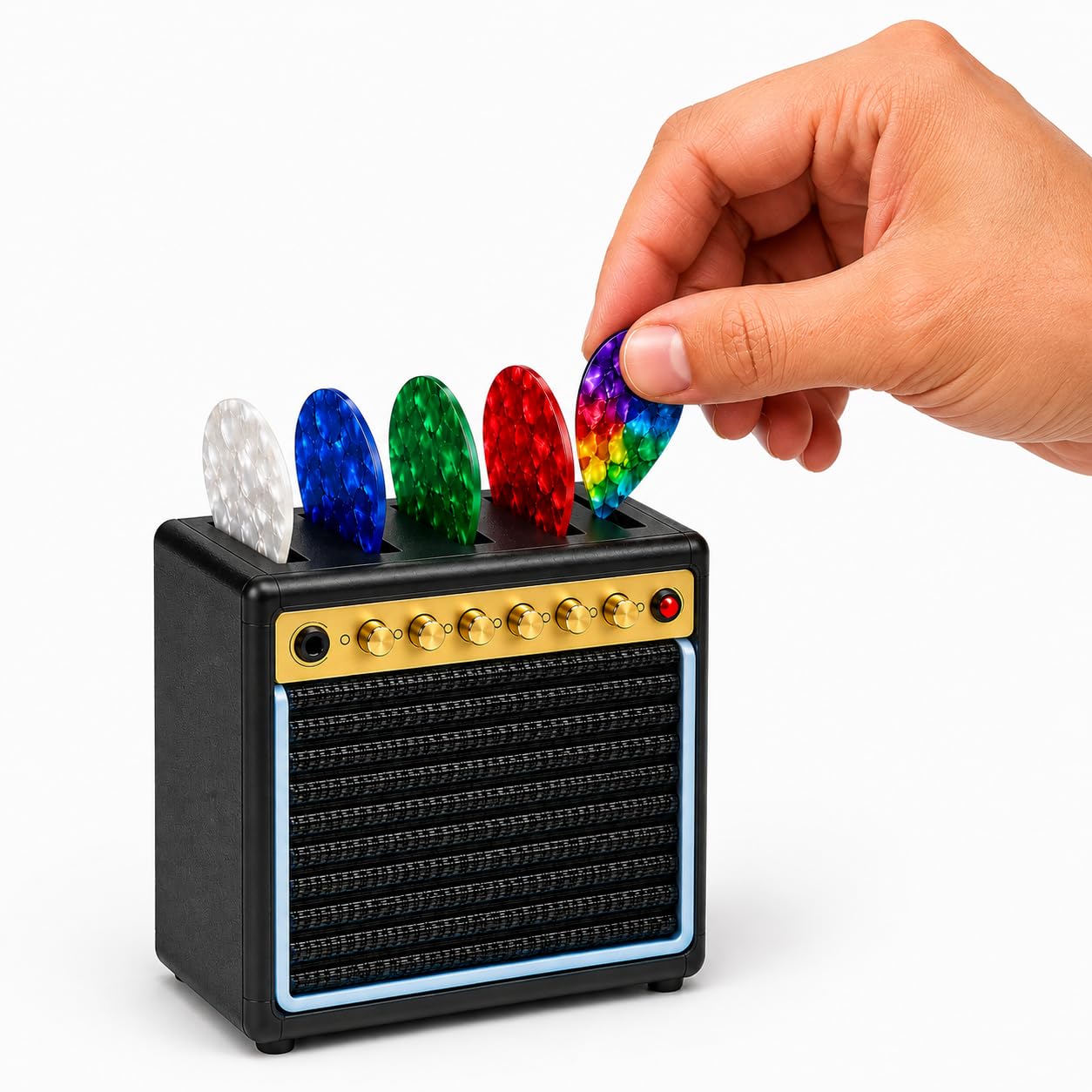 Mocking Bird Mini Guitar Pick Holder 3D Printed Guitar Amp Picks Display Case For Gitar, Bass, Ukulele, Stylish Guitar Theme Gif