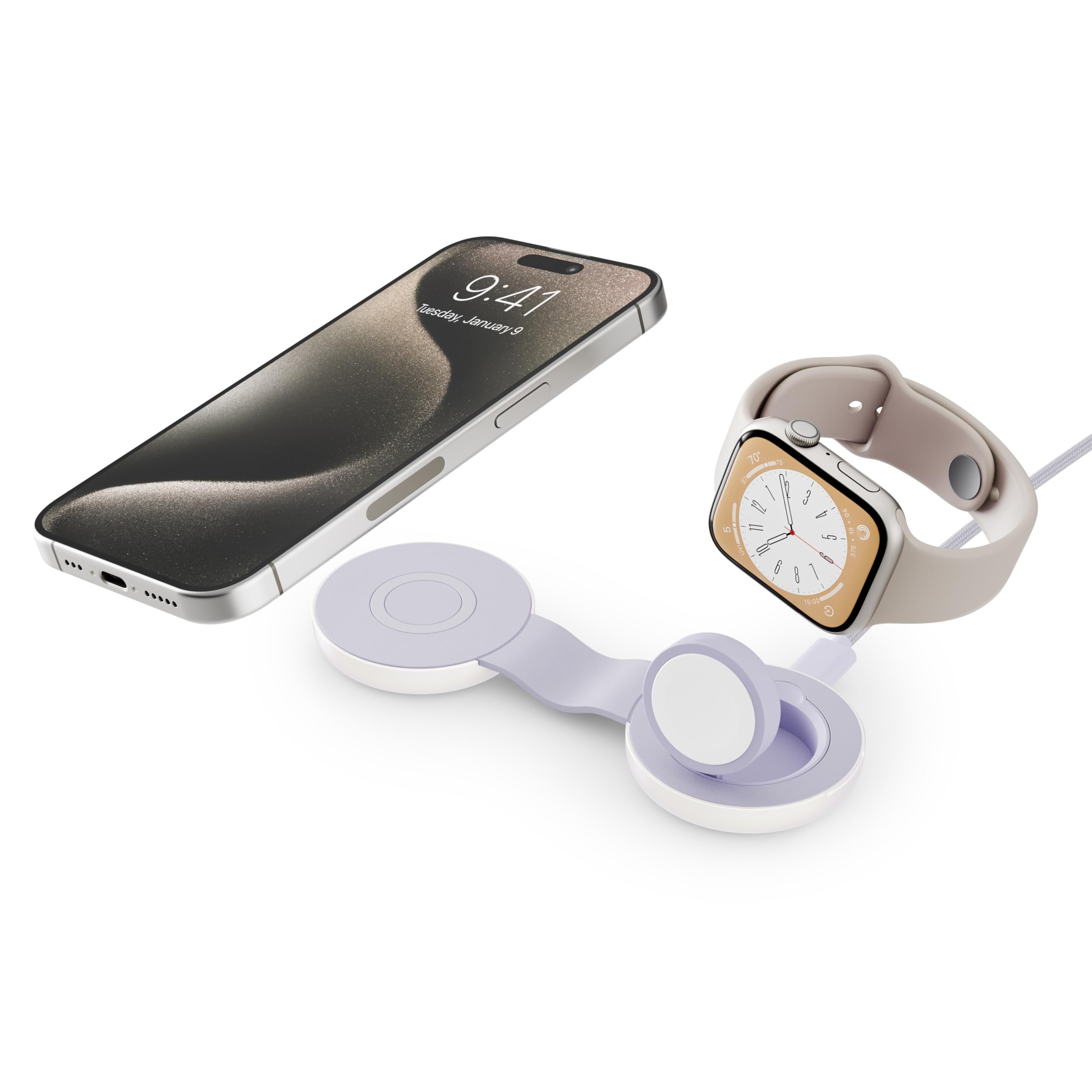 Butterfly SE 2-in-1 Compact Foldable Wireless Travel Charger, 15W MagSafe Duo Charging for iPhone, Airpods, and Apple Watch, Iri