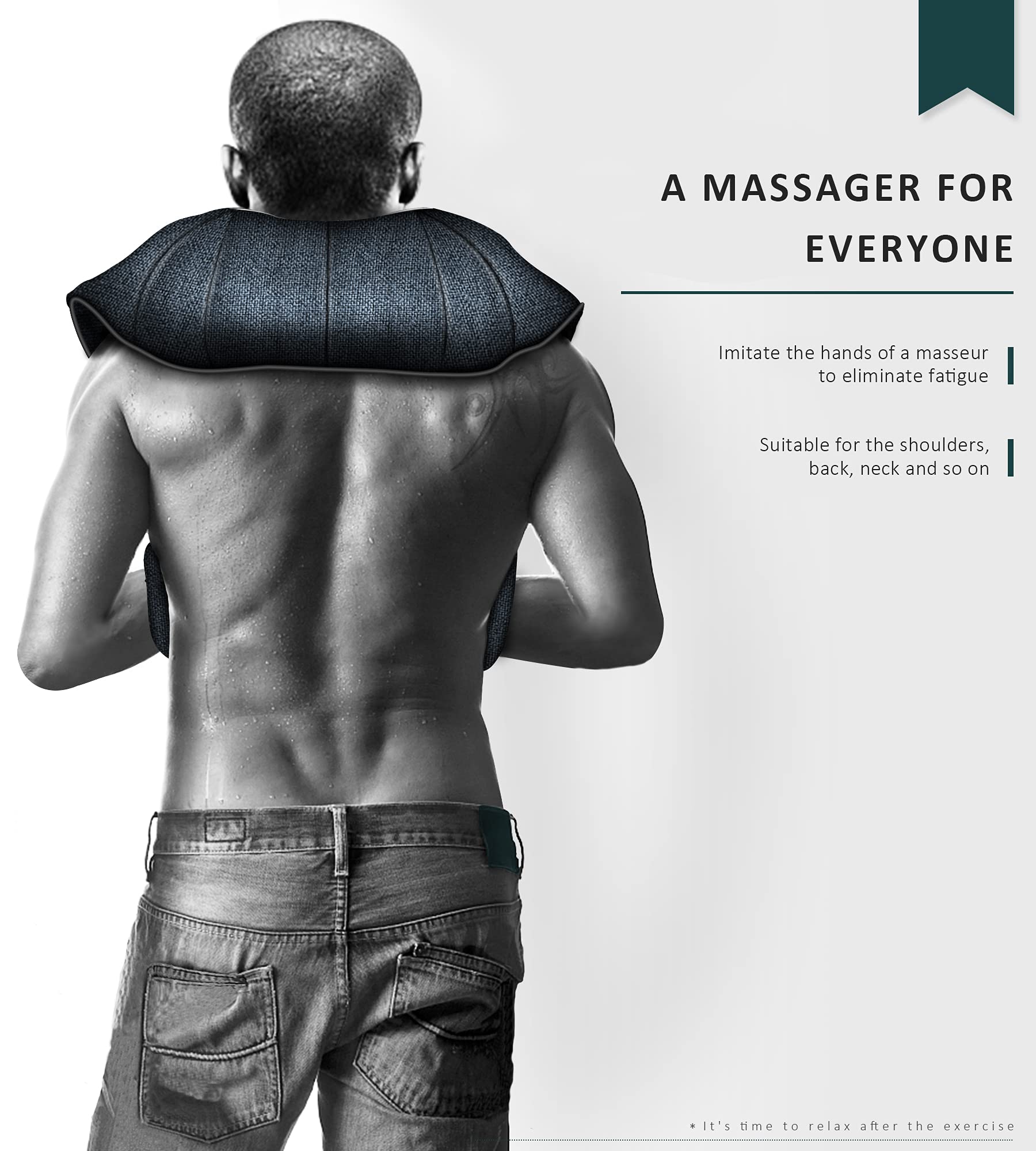 Mocuishle Neck Massager, Shiatsu Back Neck Massager With Heat, Back Massager Deep Tissue Kneading For Back, Neck, Shoulder, Foot