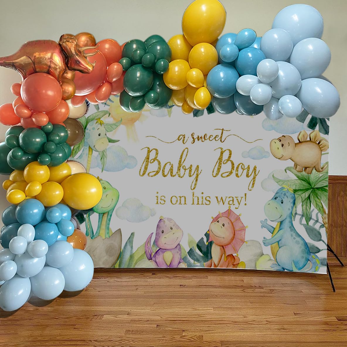 Mocsicka Dinosaur Baby Shower Backdrop Rawr Its A Boy Party Decorations Sweet Baby Boy Dino Baby Shower Party Banner Background