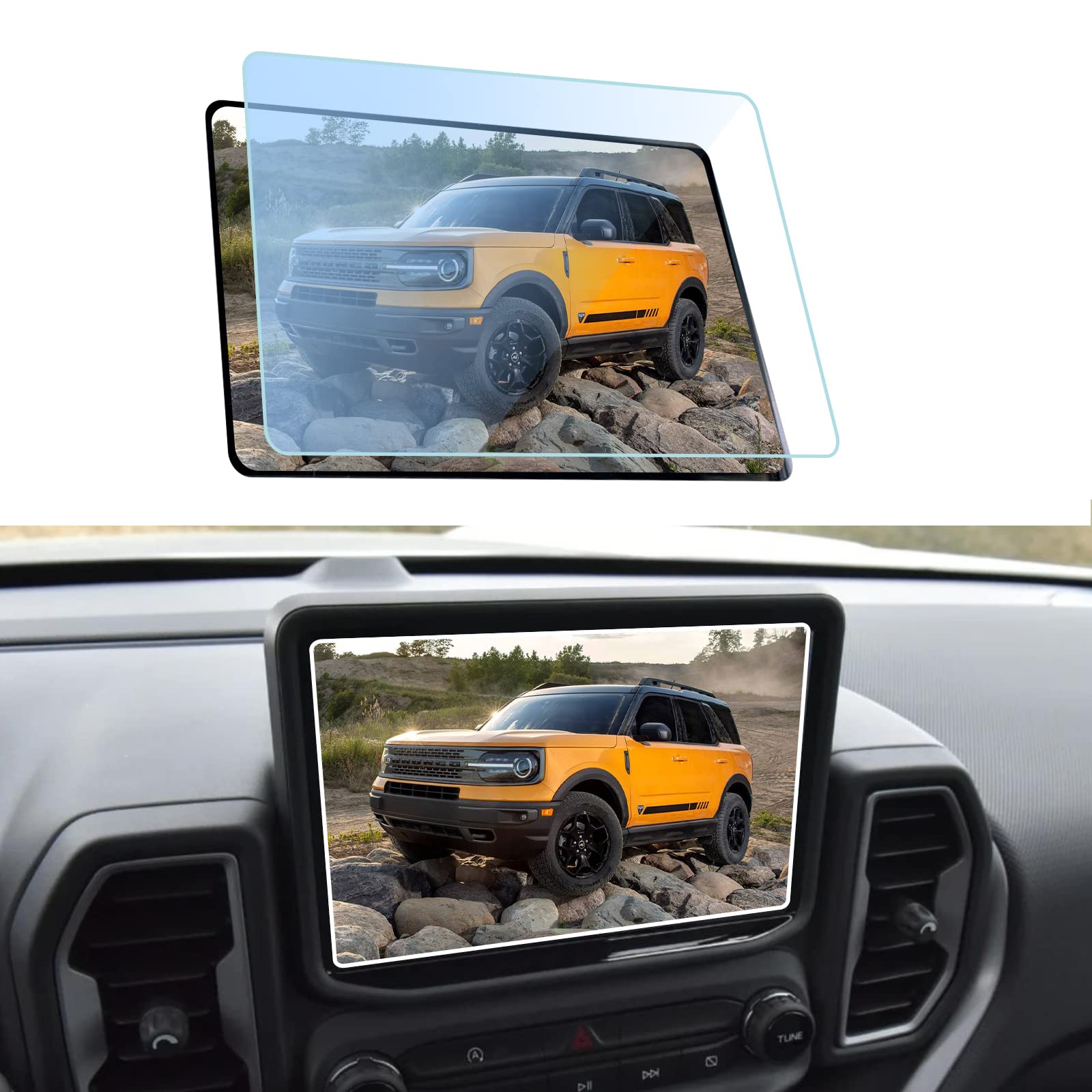 Gfjnfg Bronco Sport Tempered Glass Screen Protector For 2024 2023 2022 2021 Ford Bronco Sport 8 Inch Touchscreen Sync 3 Navigati