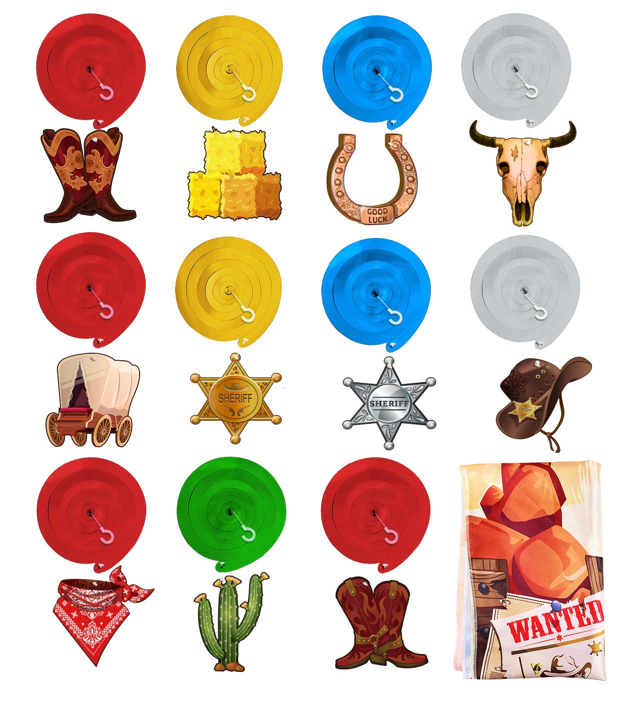 Tmcce 22 Pcs Western Cowboy Party Decoration Wild West Cowboy Western Photography Backdrop Background And Western Cowboy Theme H