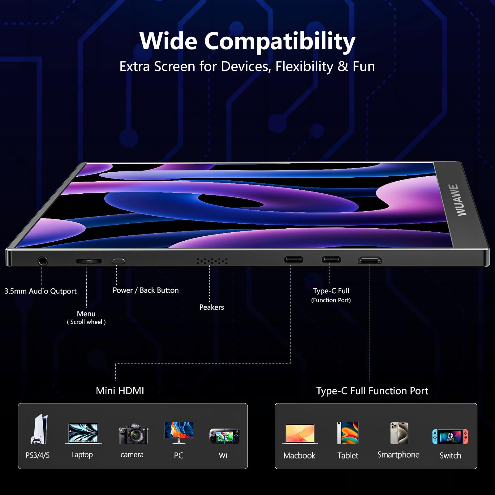 Portable Monitor 16'' 1920X1200P 16:10 Ips Travel Monitor For Laptop With Built In Stand,Usb C Hdmi External Portable Monitor Fo