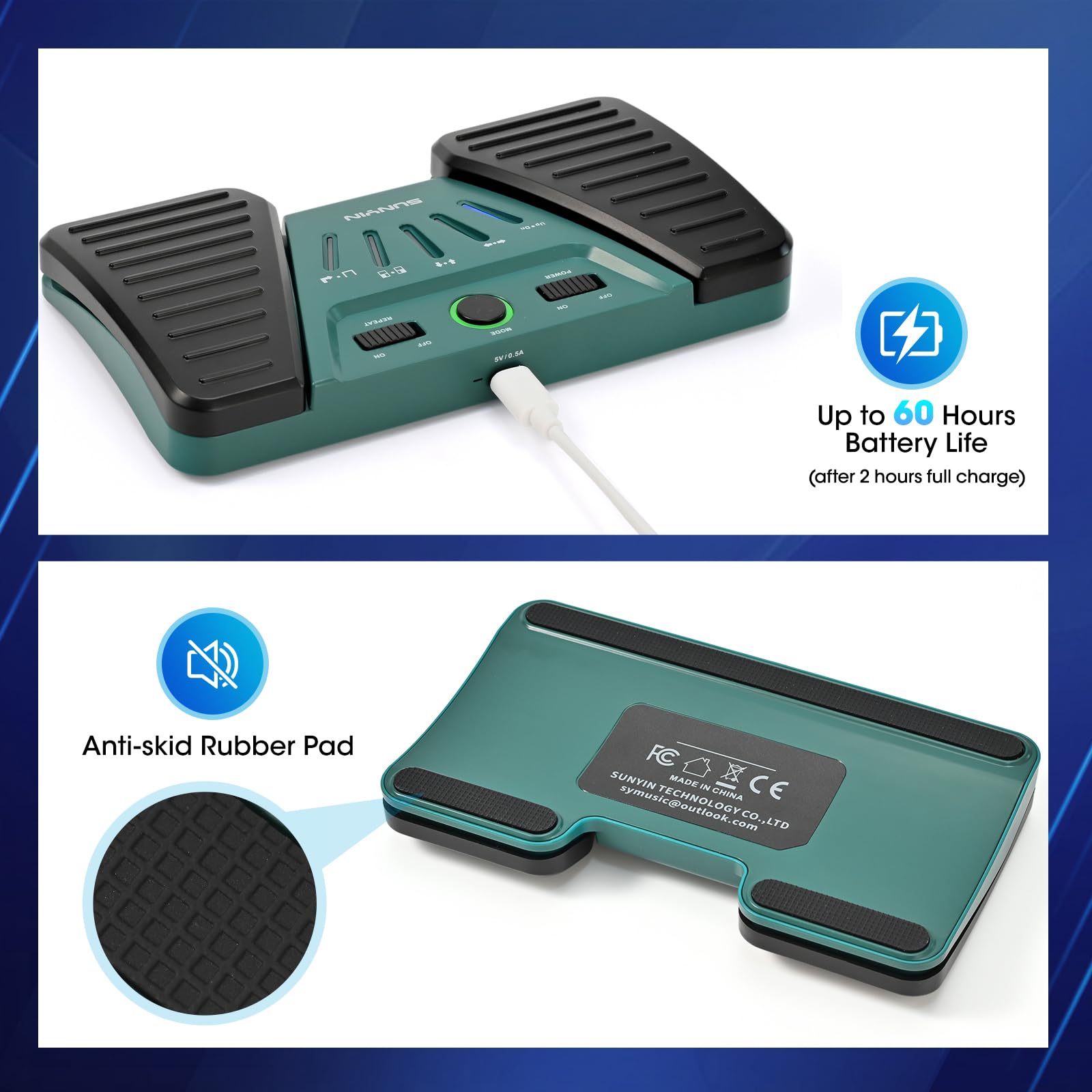 Wireless Page Turner Pedal Bluetooth Foot Pedal Music Page Turner Pedal For Phones Ipad Tablets Phone Rechargeable Hands Free Pa