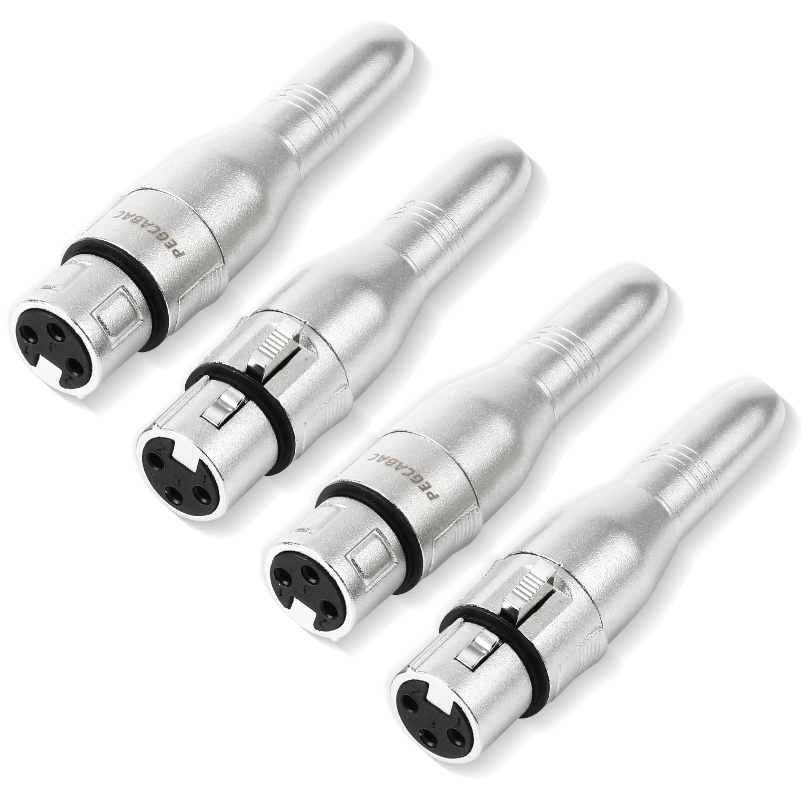 Pegcabac Xlr 3 Pin Female To 1/4'' 6.35Mm Female Jack Socket Audio Adapter, Professional Grade Conversion Adapters, Audio Cable