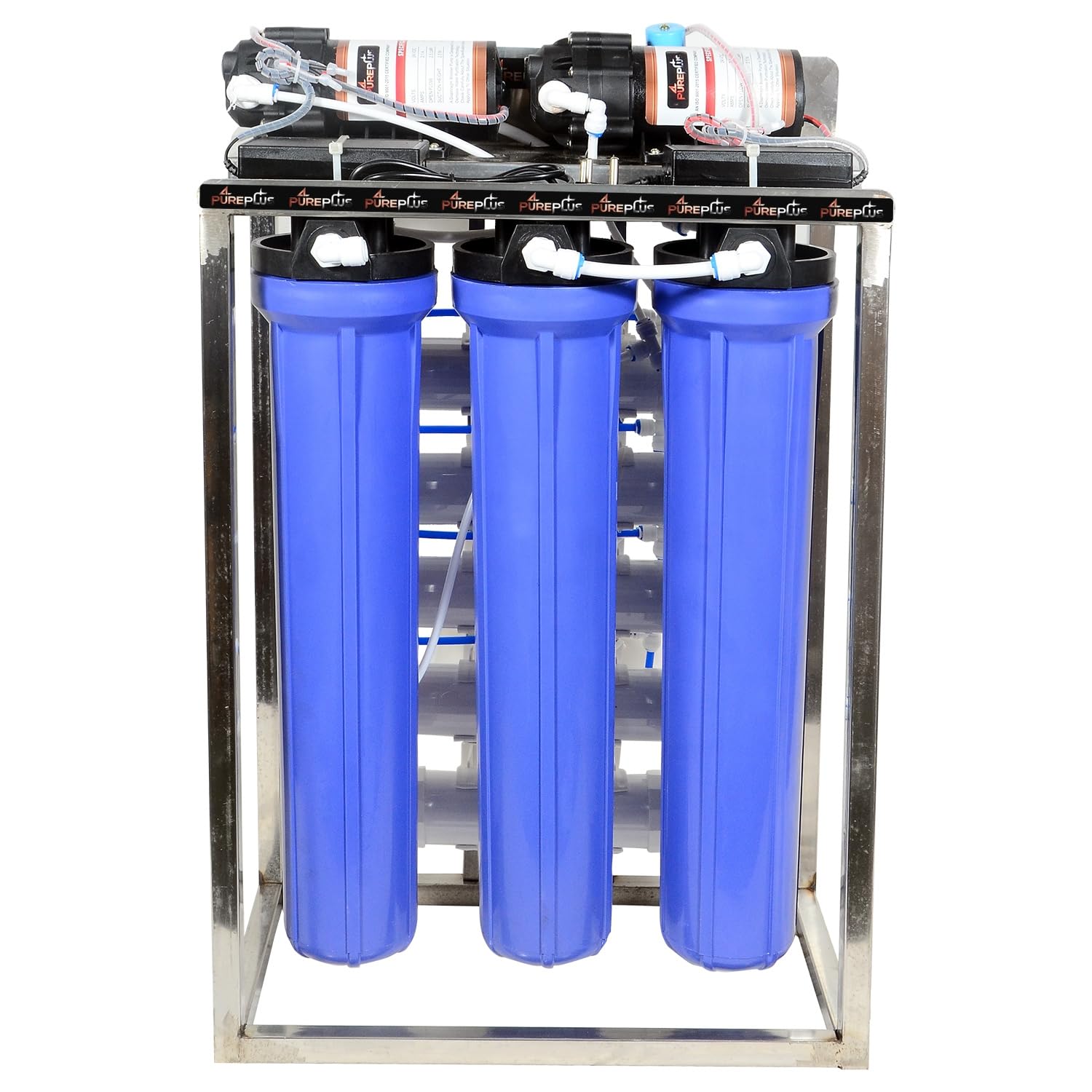 Pureplus 50 Lph Commercial Ro Water Purifier Plant With Tds Adjuster 50 Litre Blue Stainless Steel Full Automatic With Tds Adjus