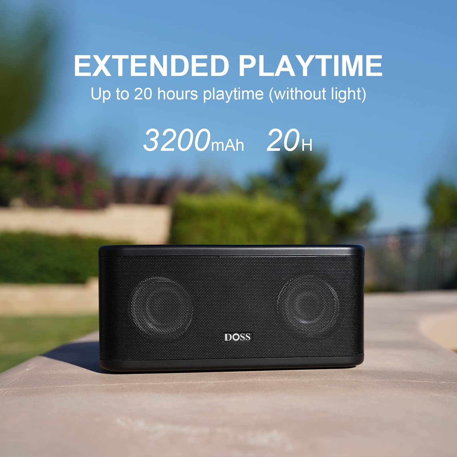 Doss Bluetooth Speaker, Soundbox Plus Portable Speaker With 16W Hd Sound And Deep Bass, Touch Control, Wireless Stereo Pairing, 20H Playtime, Wireless Speaker For Home, Outdoor, Travel  Black