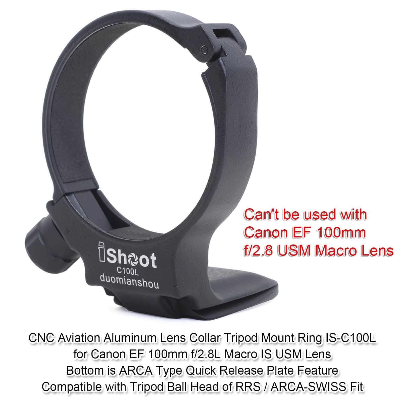 Tripod Mount Ring, Ishoot Lens Collar Support Compatible With Canon Ef 100Mm F/2.8L Macro Is Usm Lens (Replace Canon Tripod Moun