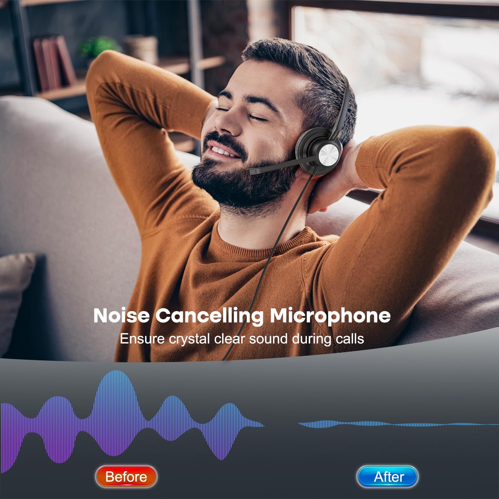 Mkj Cisco Phone Headset Corded Rj9 Telephone Headset With Noise Cancelling Microphone For Cisco Cp 7821 7841 7942G 7931G 7940 79