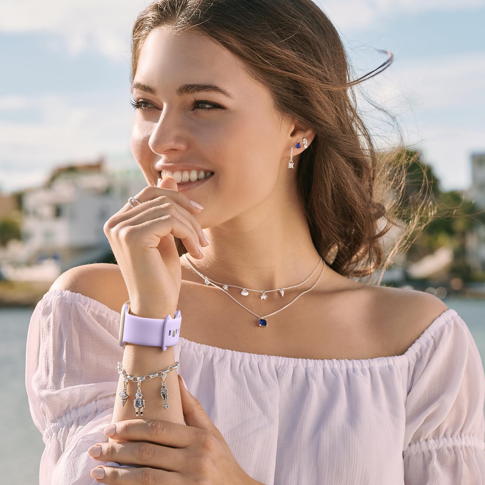 Daqin Compatible With Apple Watch Band 41Mm 40Mm 38Mm 42Mm For Women Men, Soft Silicone Sport Waterproof Strap For Apple Watch U