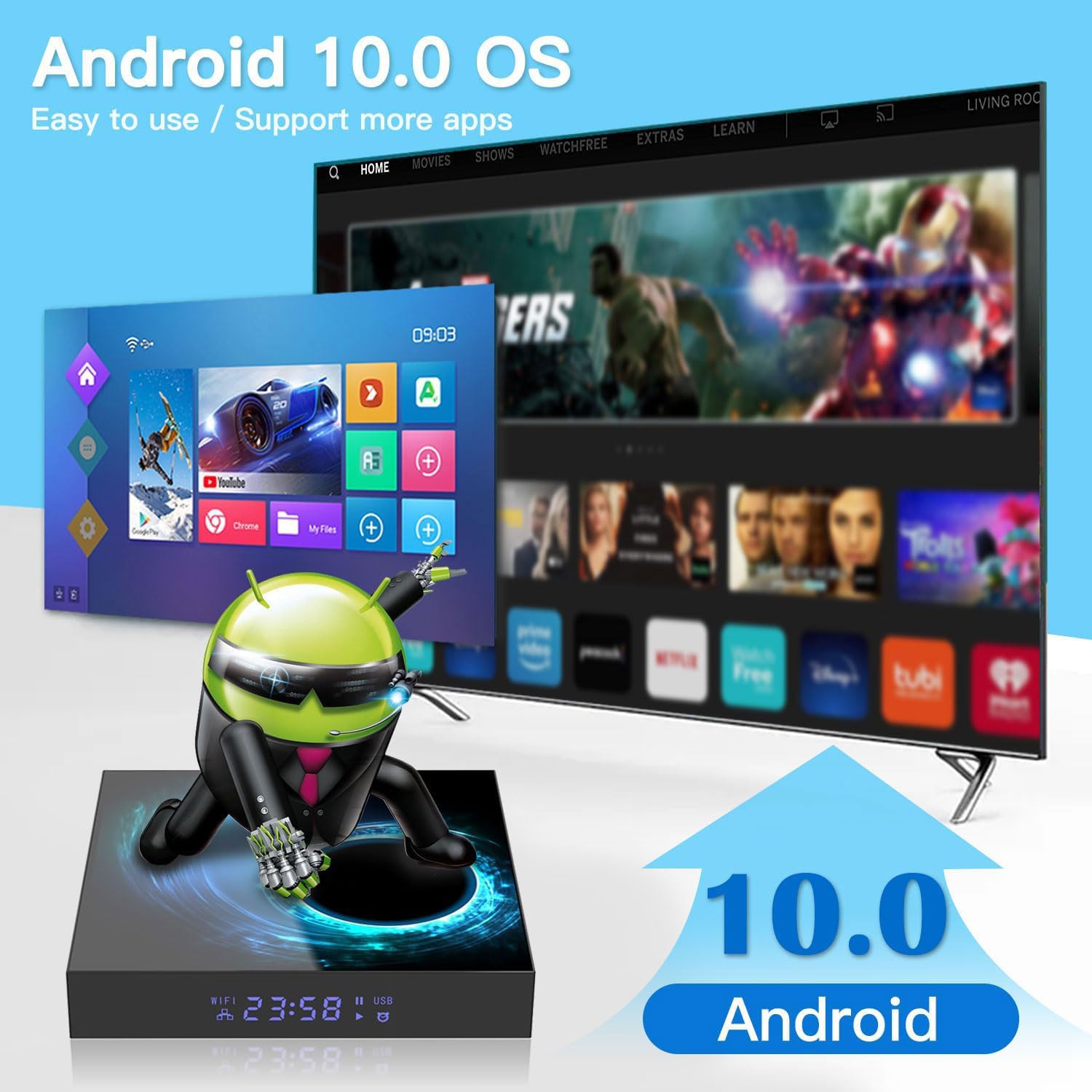 T95 Android Tv Box 4Gb Ram 128Gb Rom, 2024 Android Tv Box 10.0 With Max Storage, 4K 6K Tv Box Android Allwinner H616 3D Uhd H.26