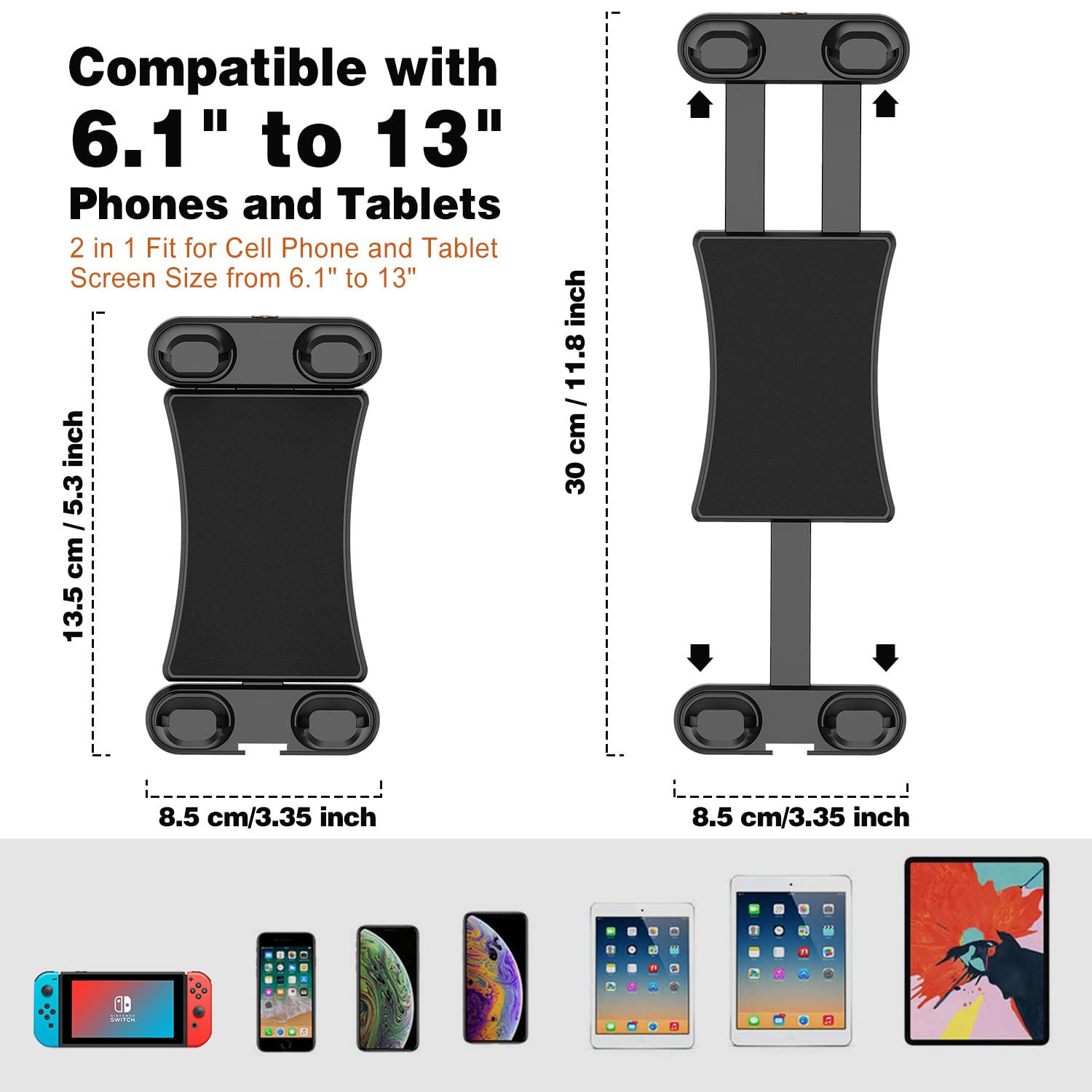 Jubor Car Tablet Holder, Heavy Duty Drill Base Tablet Mount For Truck, Car, Dashboard, Ipad Mount Truck Compatible With All 4.7