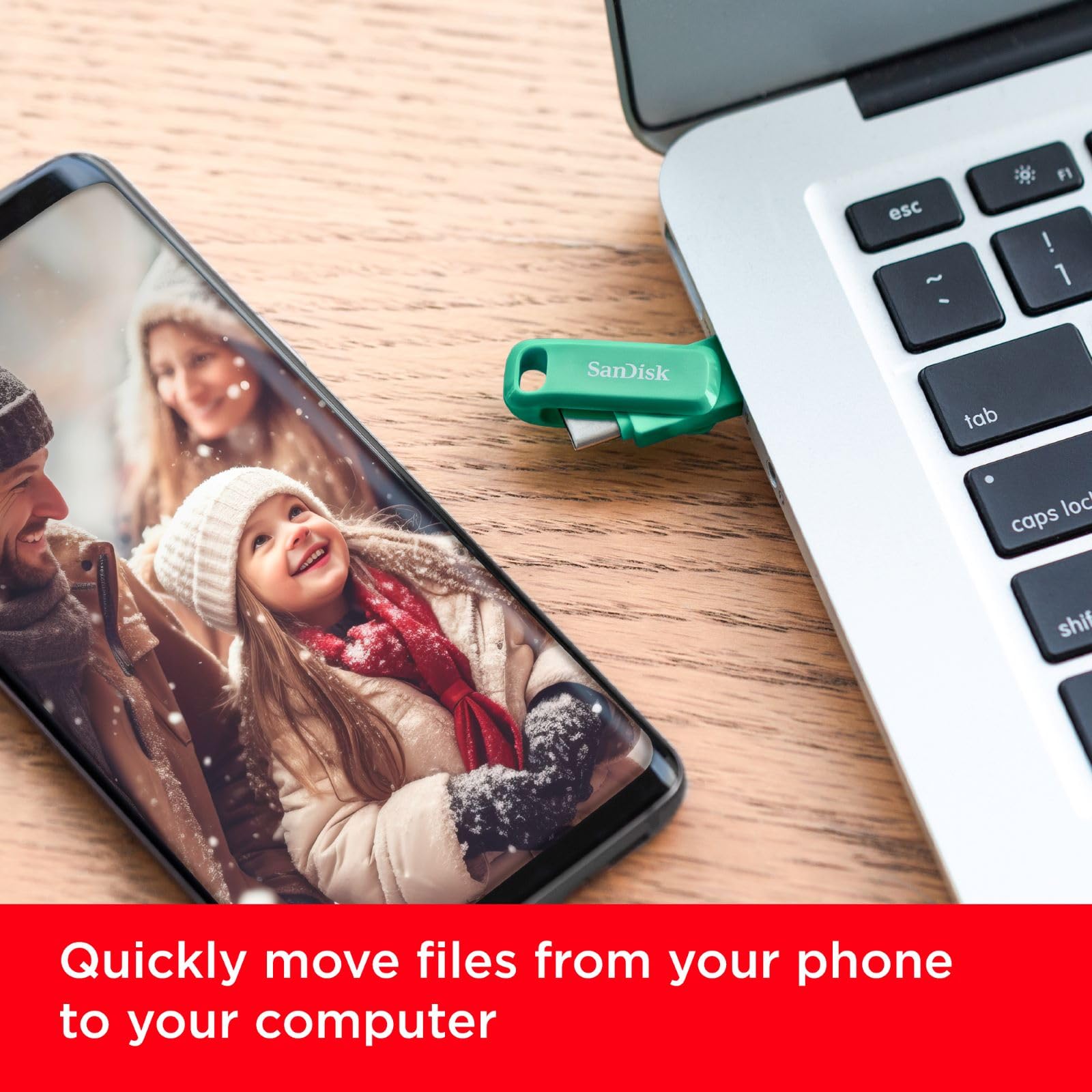 Sandisk 64Gb Ultra Dual Drive Go Usb Type-C Flash Drive, Absinthe Green - Sdddc3-064G-G46Ag