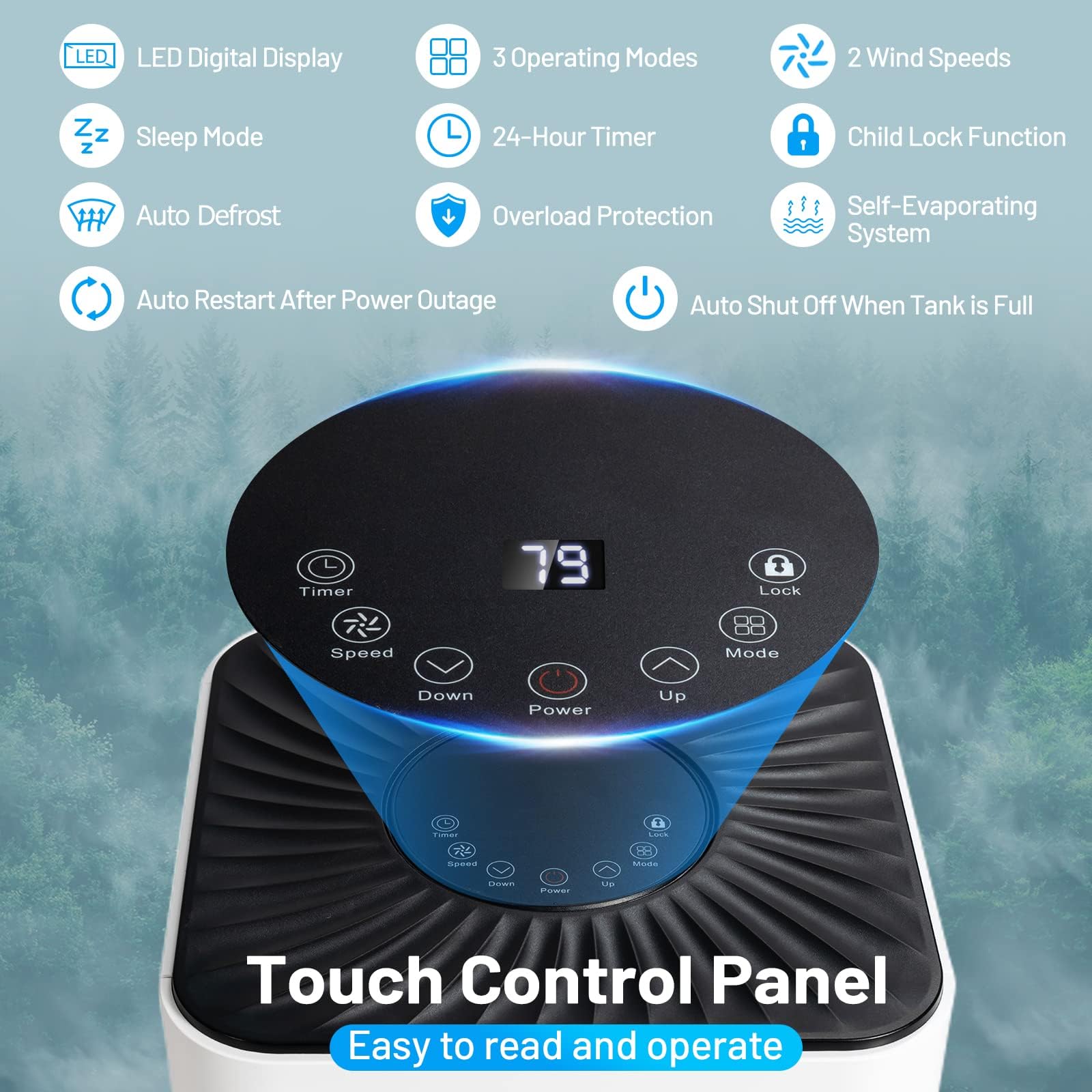 Dortala Portable Air Conditioner 10000 Btu, 3 In 1 Ac Unit With Dehumidifier, Fan Modes, 24H Timer, Remote Control, Window Kit,