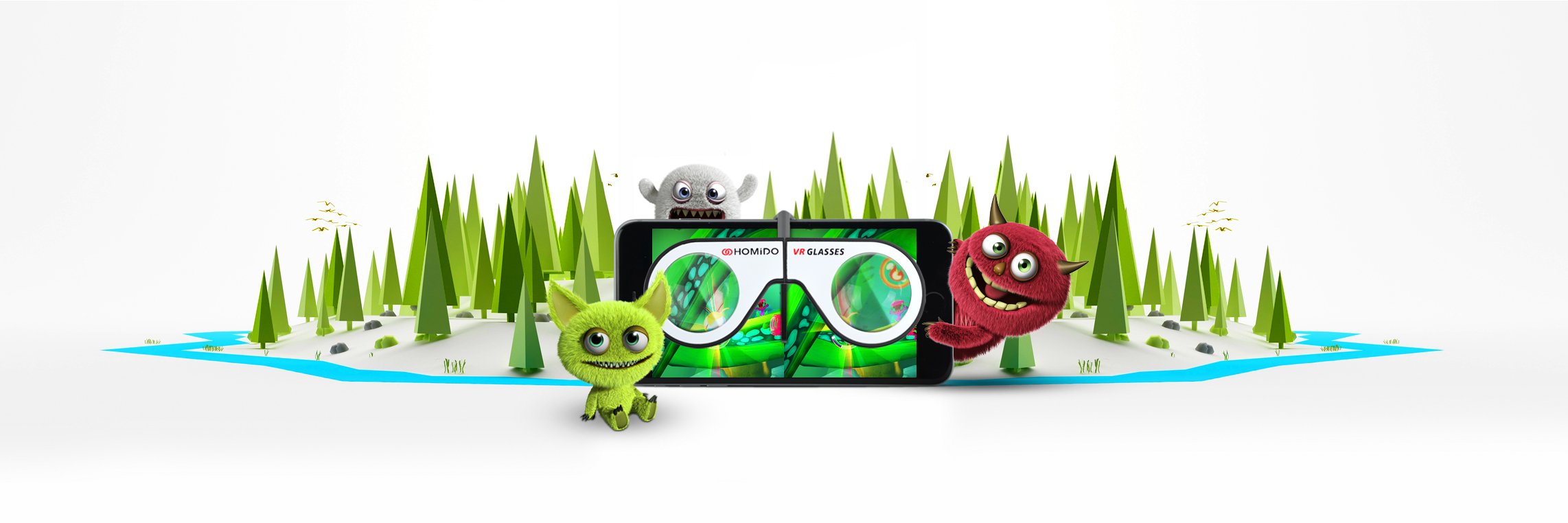 Homido Mini Virtual Reality Glasses For Smartphone Foldable Vr Headset Compliant With Iphone & Android Cell Phone Vr Games And 3