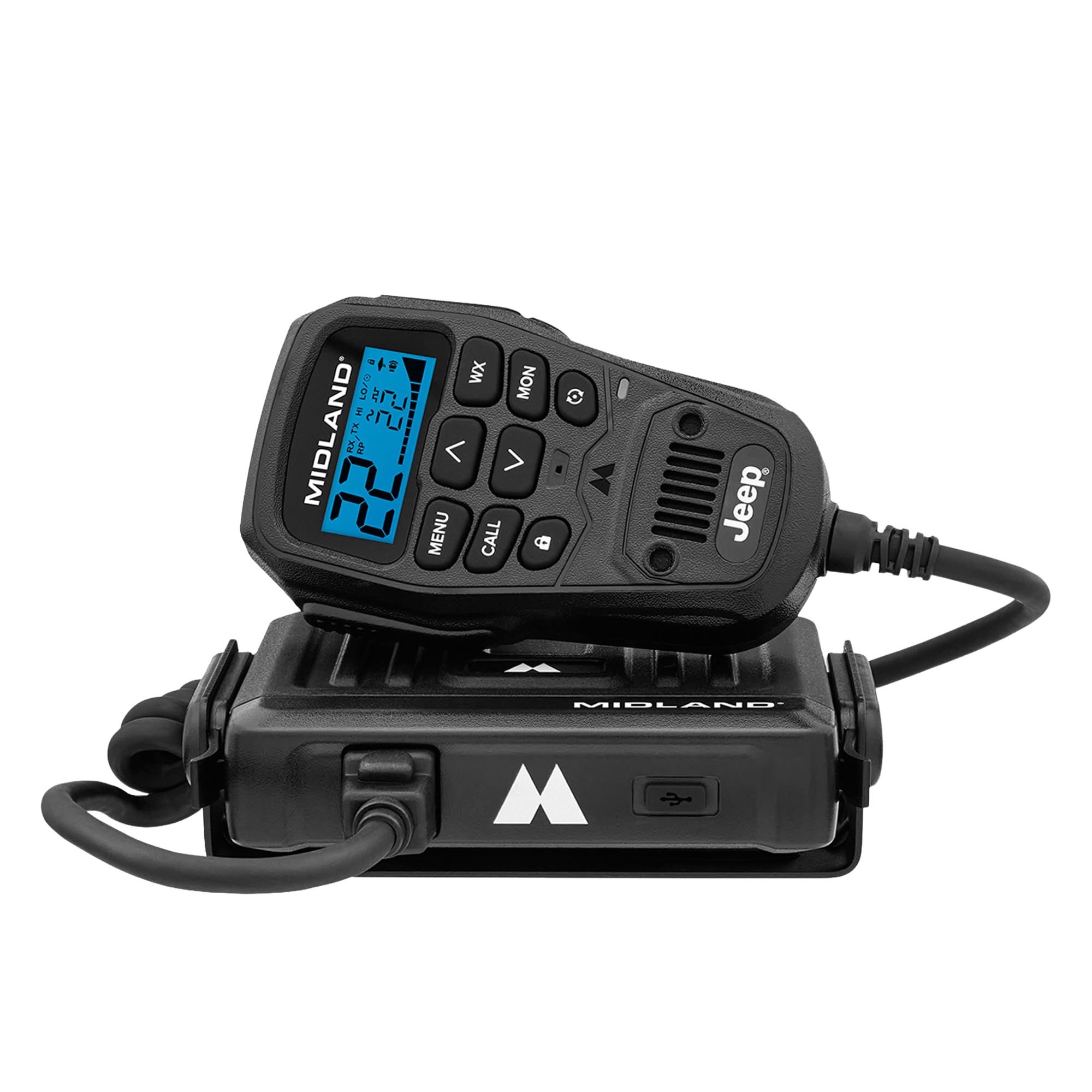 Midland � Mxt275 Jeep� Branded Micromobile� Gmrs Radio � 15 Watts Two Way Radio With Integrated Control Microphone � Overland Tractors Detachable External Magnetic Mount Antenna   8 Repeater Channels