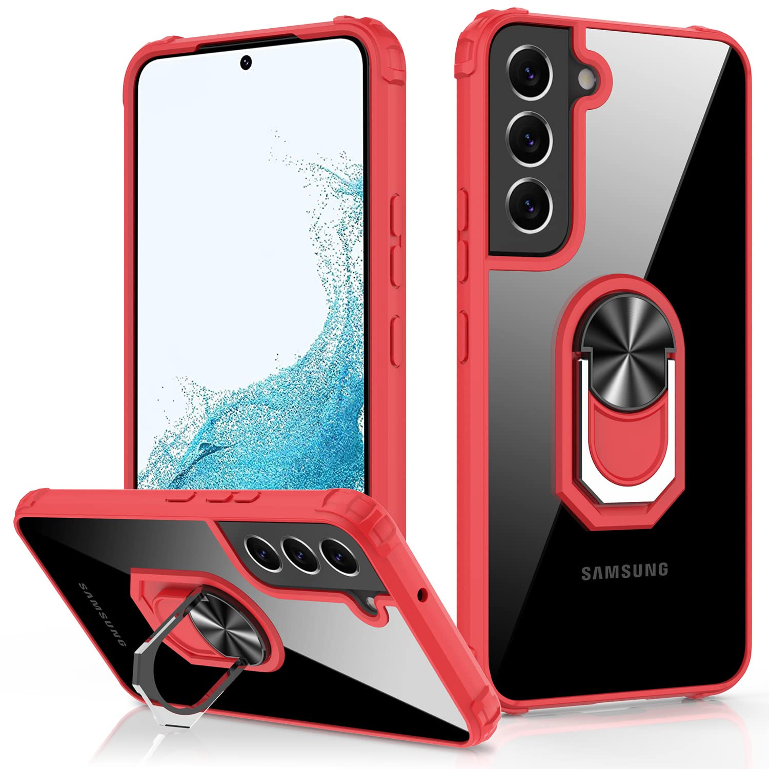 Lumarke Galaxy S22 Plus Case,Samsung S22 Plus Cover Anti Yellow Crystal Clear Heavy Duty Protective Phone Case With Magnetic Kic