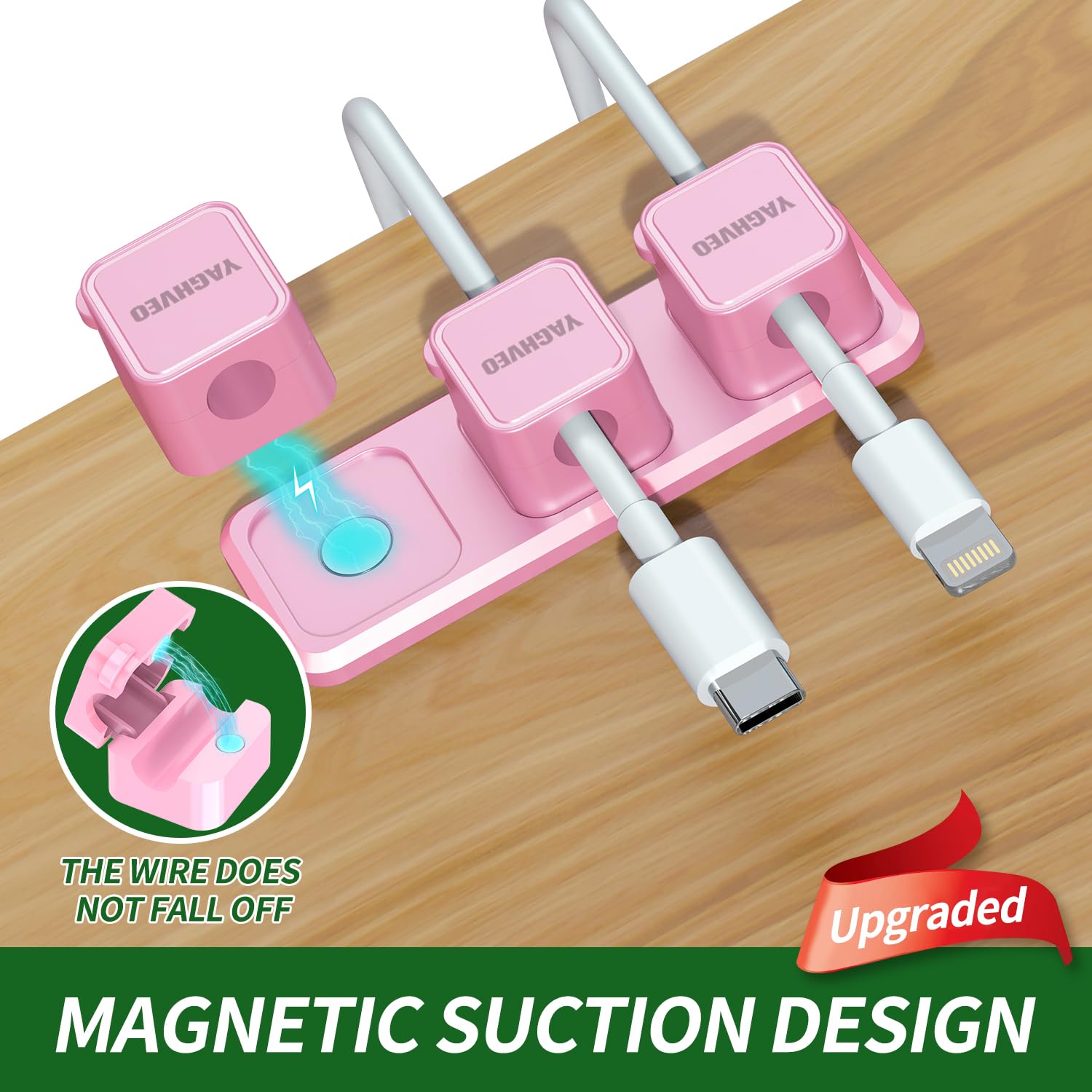 6+1Pack Magnetic Cord Organizer, Wire Holder Keeper Organizer Management, Easy Secure Adhesive Cable Management, For Home,Office