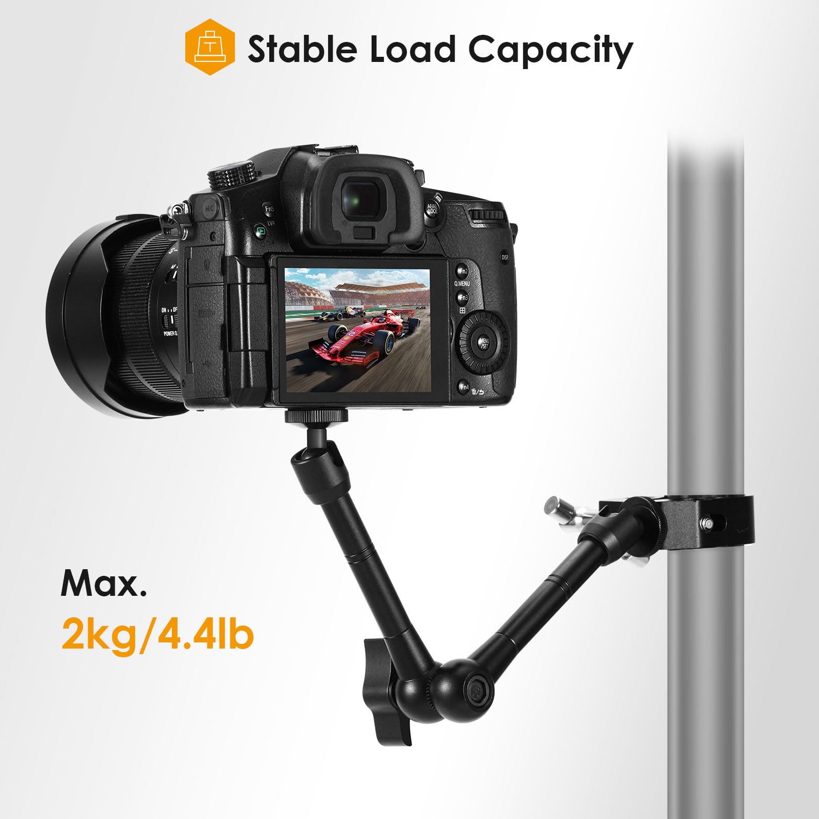 Tarion Magic Arm With Super Clamp   11In/28Cm Adjustable Articulating Friction Camera Mount & Clamp With 1/4' And 3/8' Thread For Lcd Monitor Led Light Flash Light Phone Action Cam