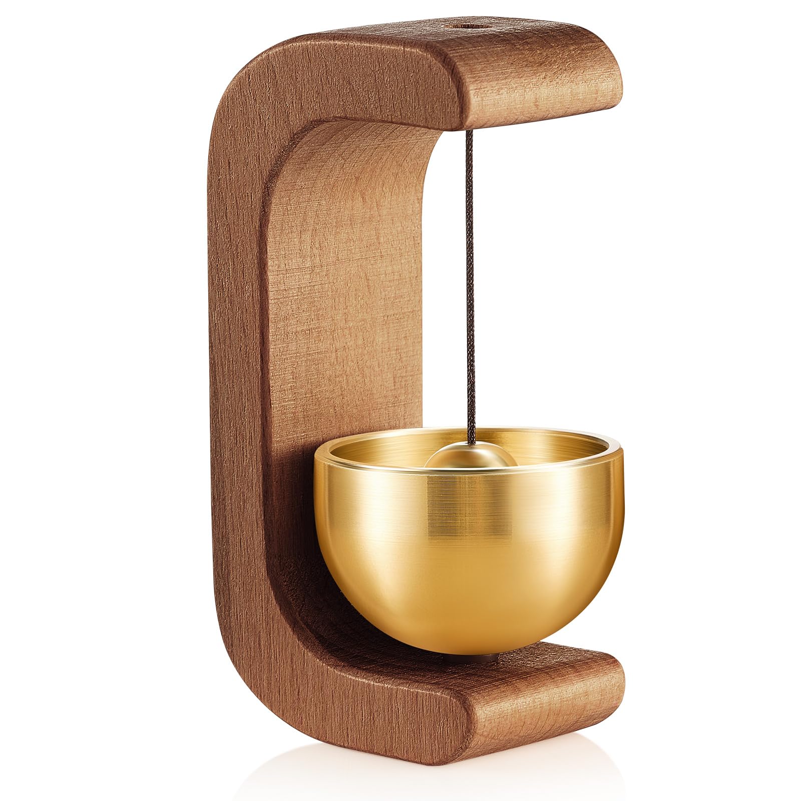 Zonon 1 Pcs Magnetic Wooden Wind Chime Doorbell Decoration Shopkeepers Bell for Door Opening C Shape for Refrigerator Room Garde