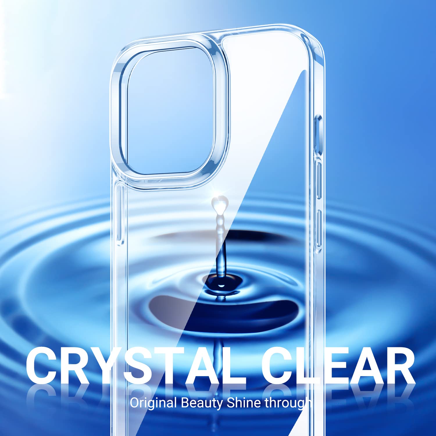 Torras Iphone 13 Case Clear, Blooming Original Beauty [Upgraded Military Drop Protection] Phone Cases Soft Tpu Ultra Thin Slim S